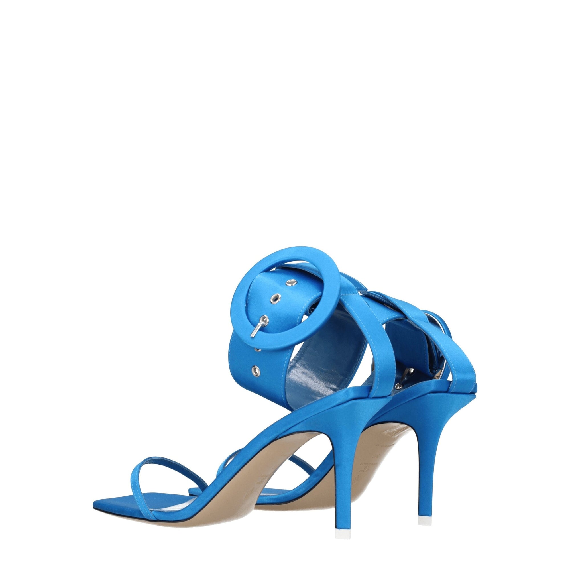 The Attico Light Blue Satin Stiletto Heels Sandals