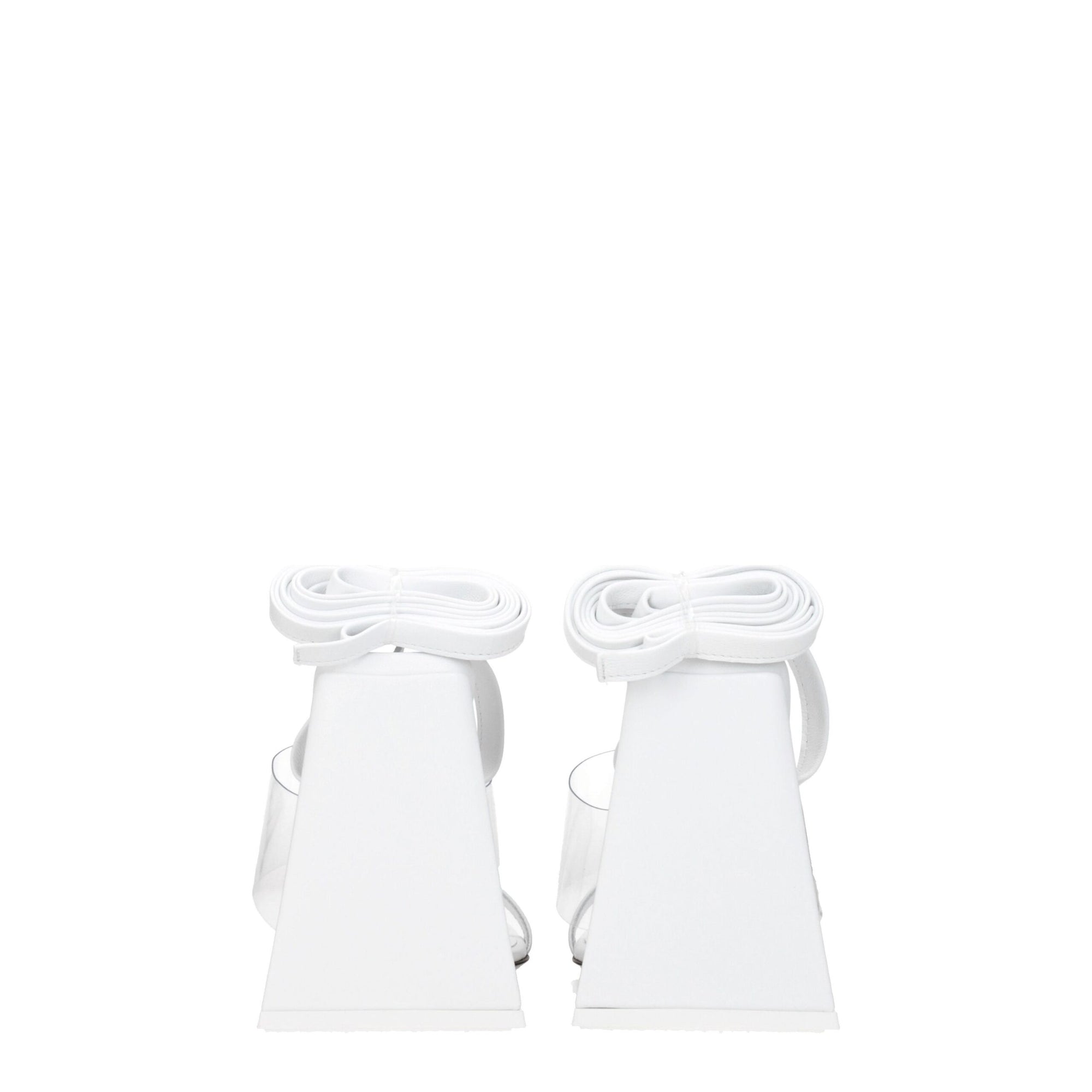 The Attico White Leather Stiletto Heels Sandals