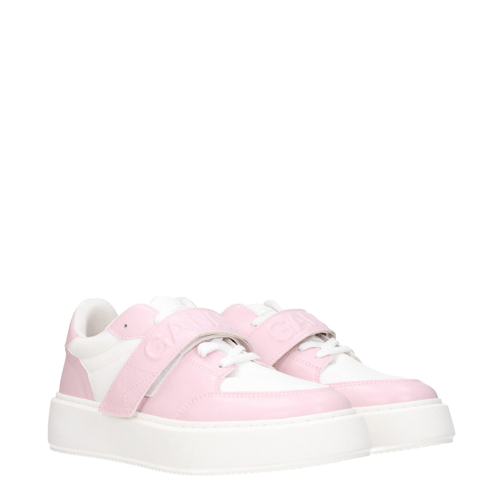 Ganni Pink Leather Low Tops