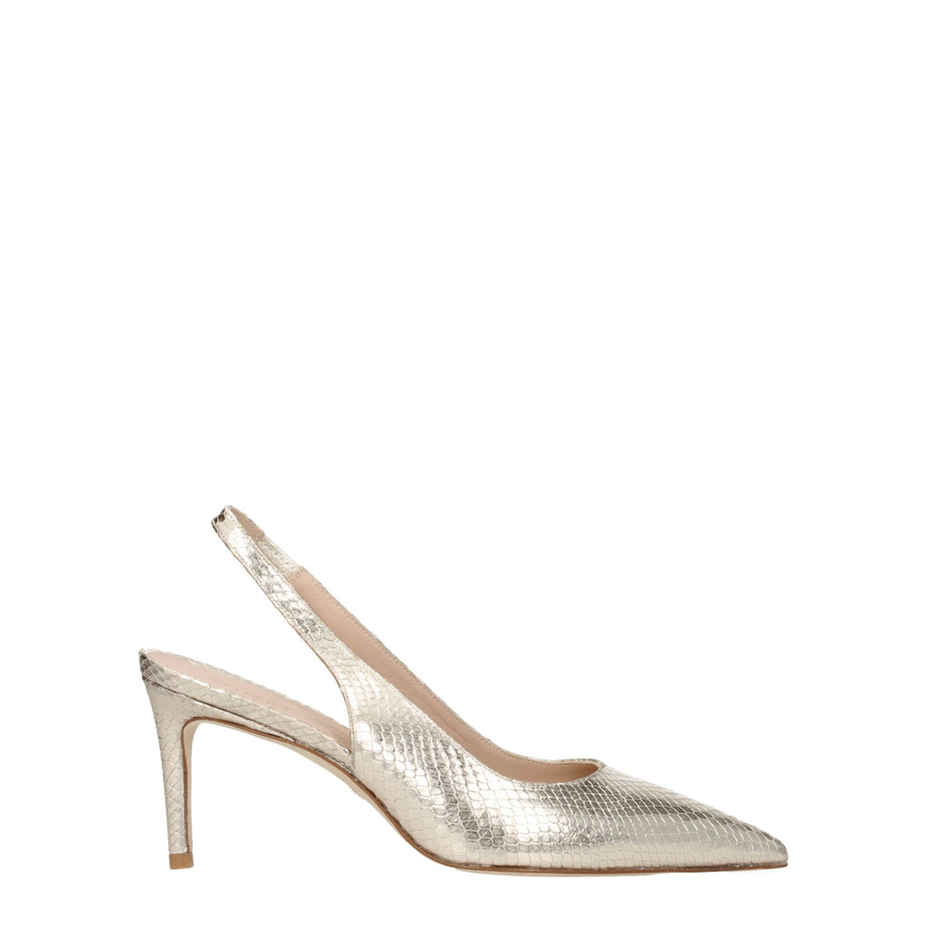 Stuart Weitzman Gold Leather High Heel Pumps