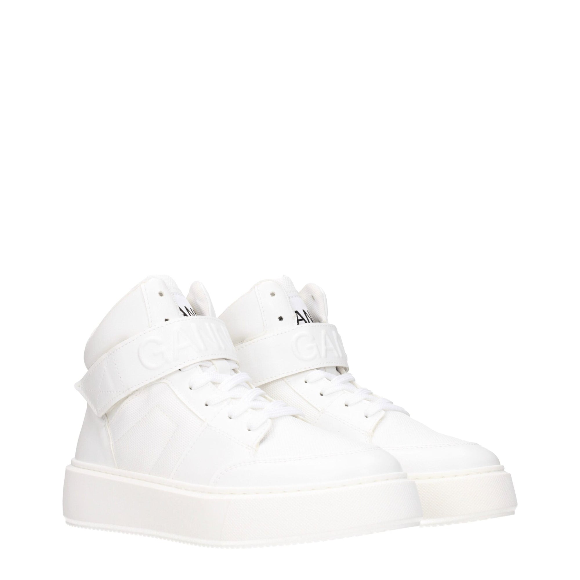 Ganni White Leather High Tops