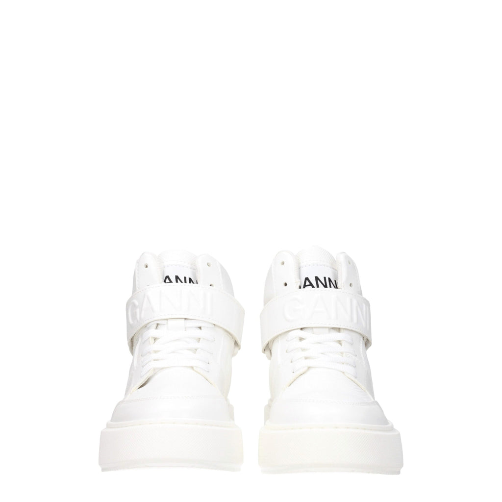 Ganni White Leather High Tops