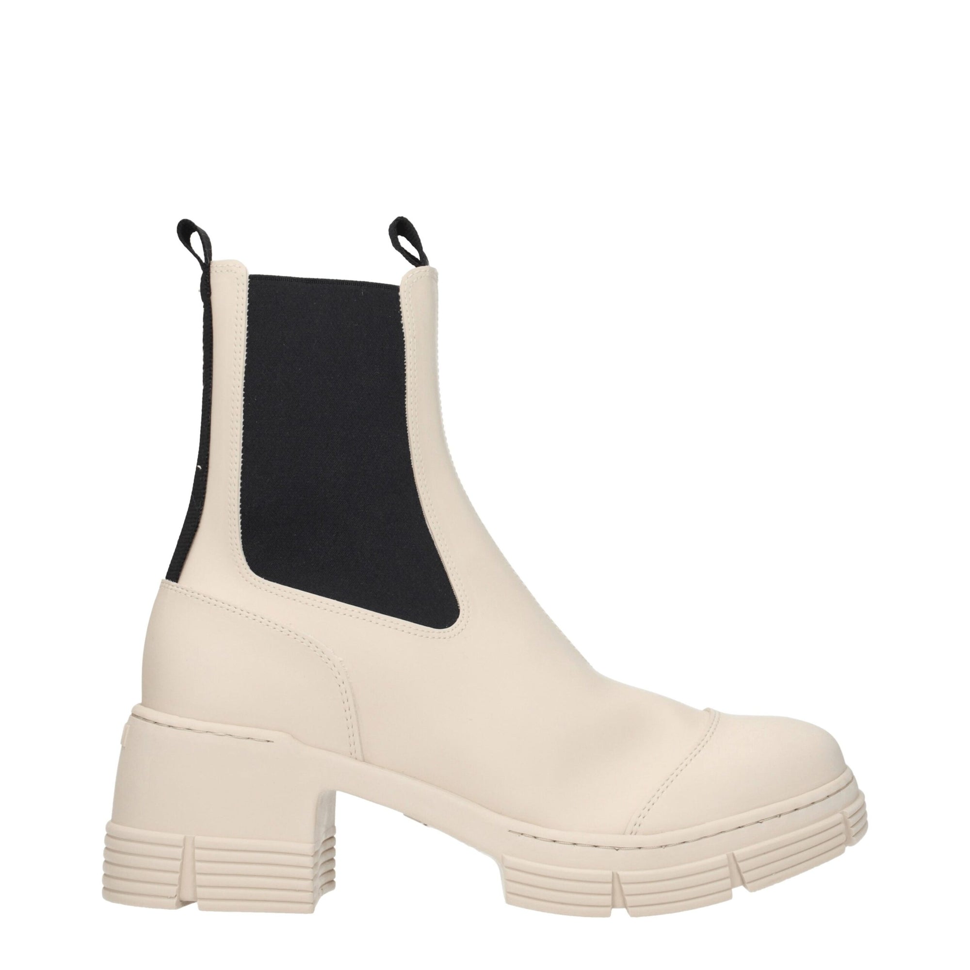 Ganni Gray Cotton Ankle Boots