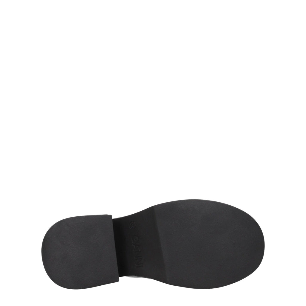 Ganni Black Leather Slippers Sandals