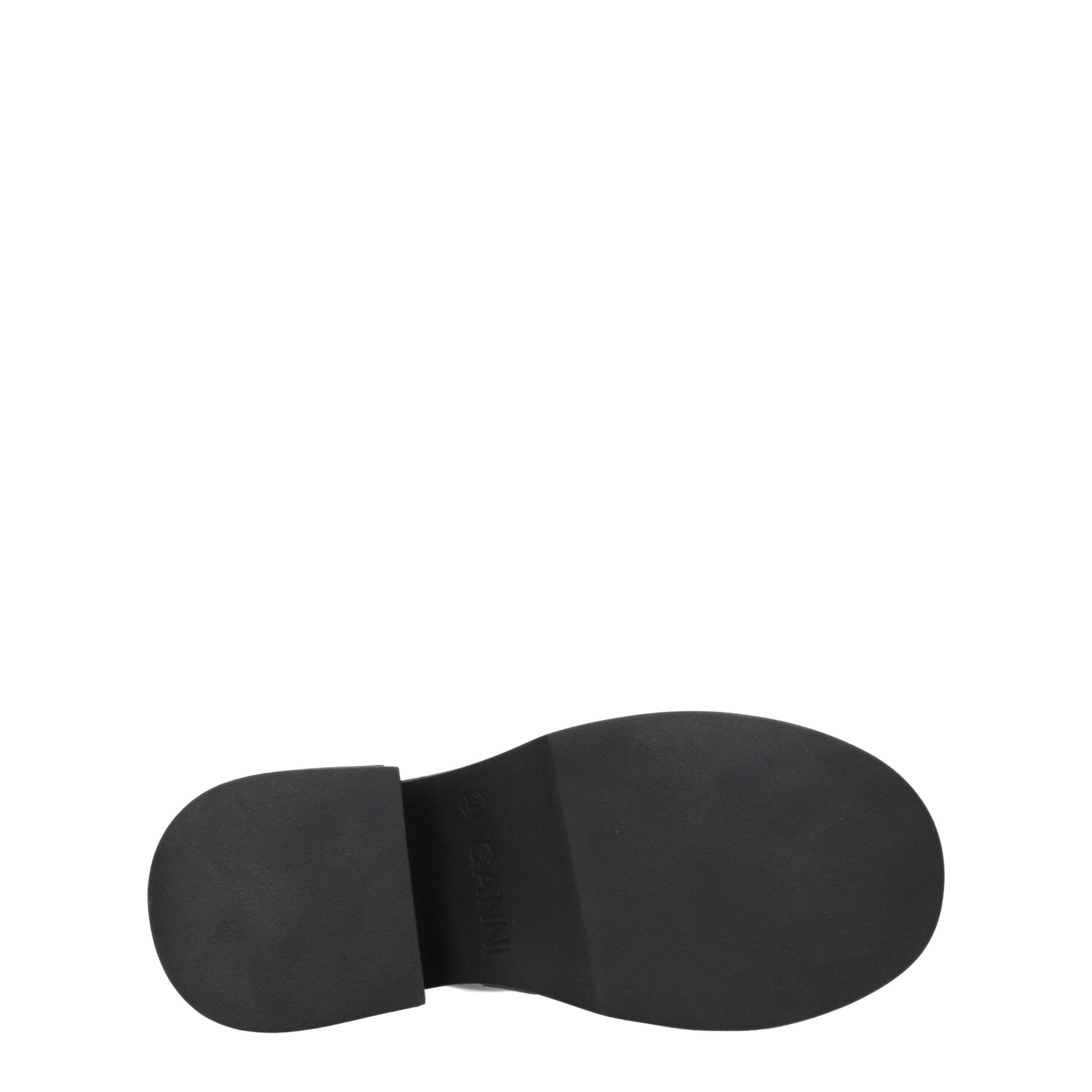 Ganni Black Leather Slippers Sandals