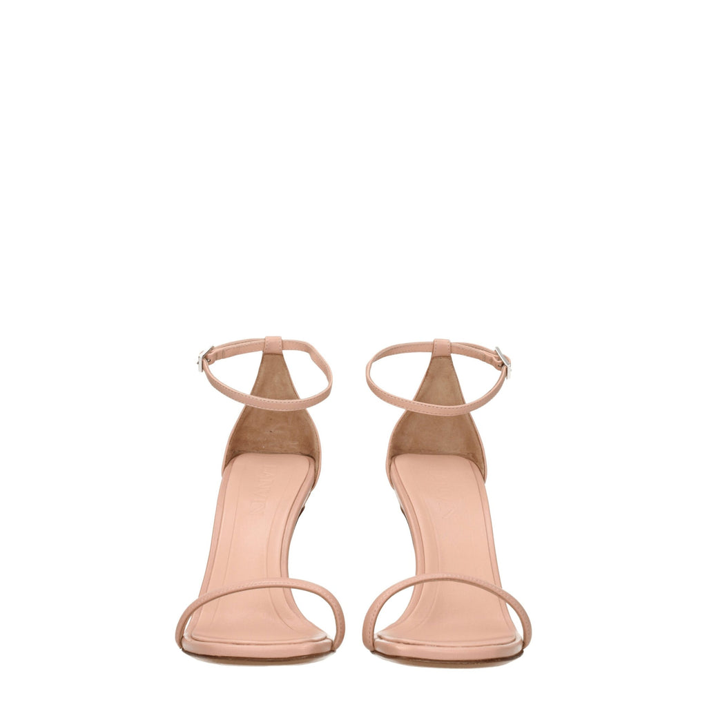 Lanvin Pink Leather Stiletto Heels Sandals