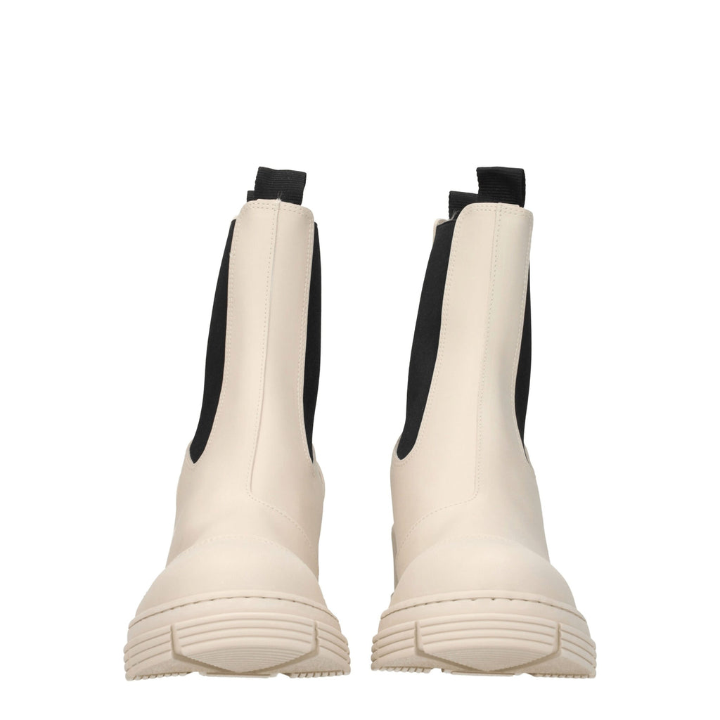 Ganni Gray Cotton Ankle Boots