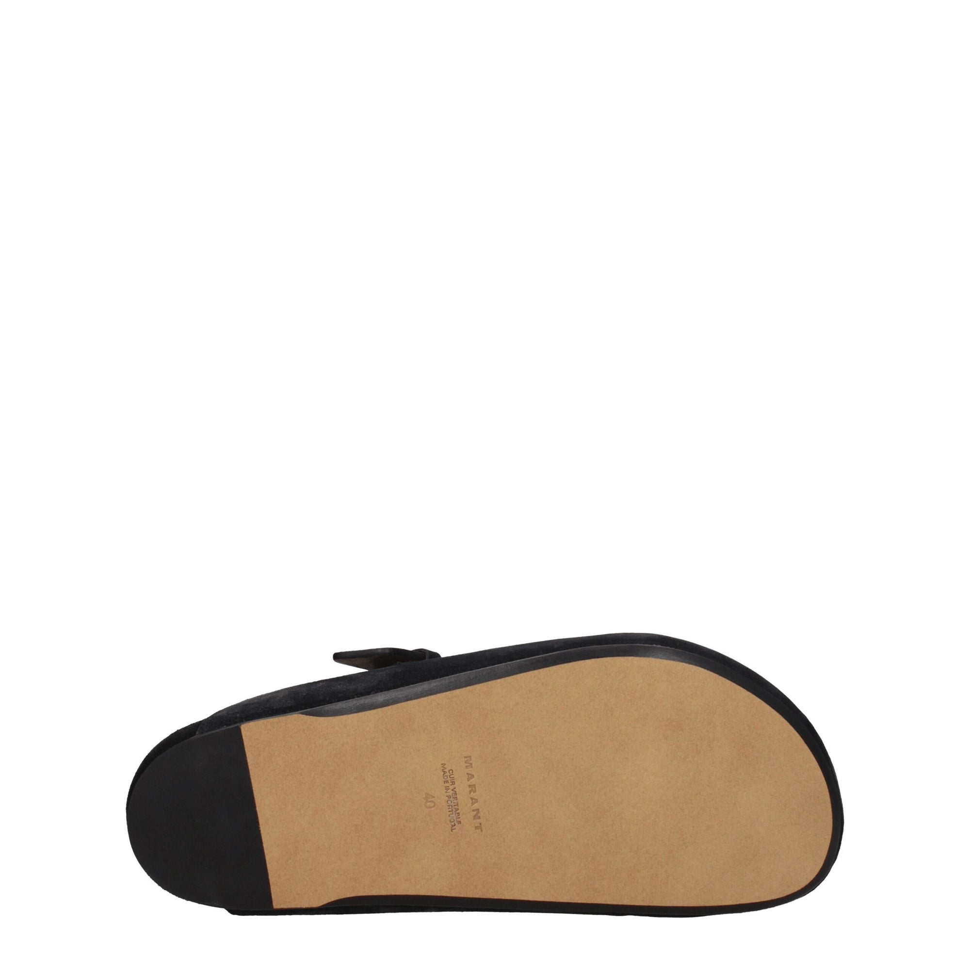 Isabel Marant Black Leather Slippers Sandals