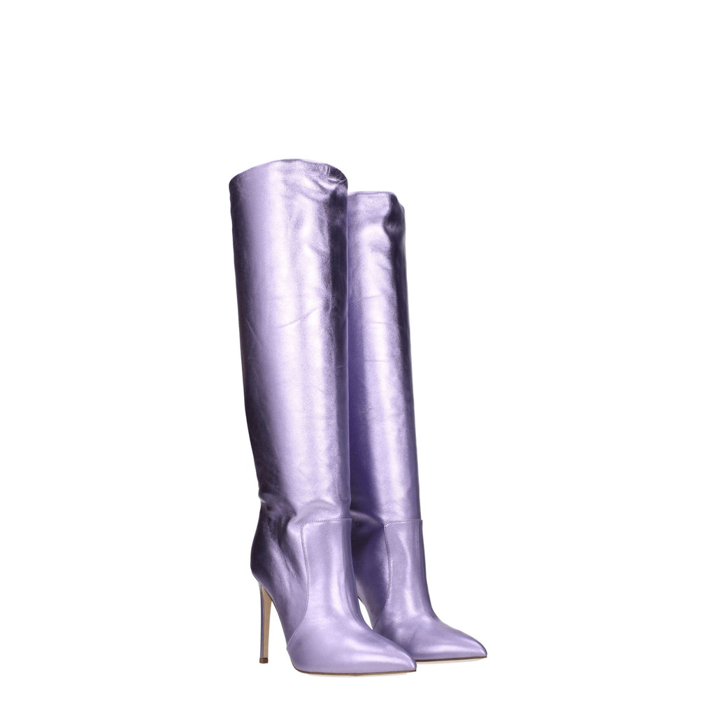 Paris Texas Purple Leather High Heel Boots