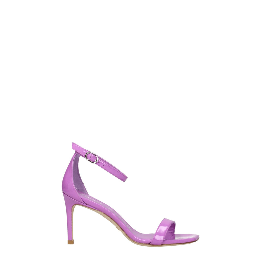 Stuart Weitzman Purple Leather Stiletto Heels Sandals