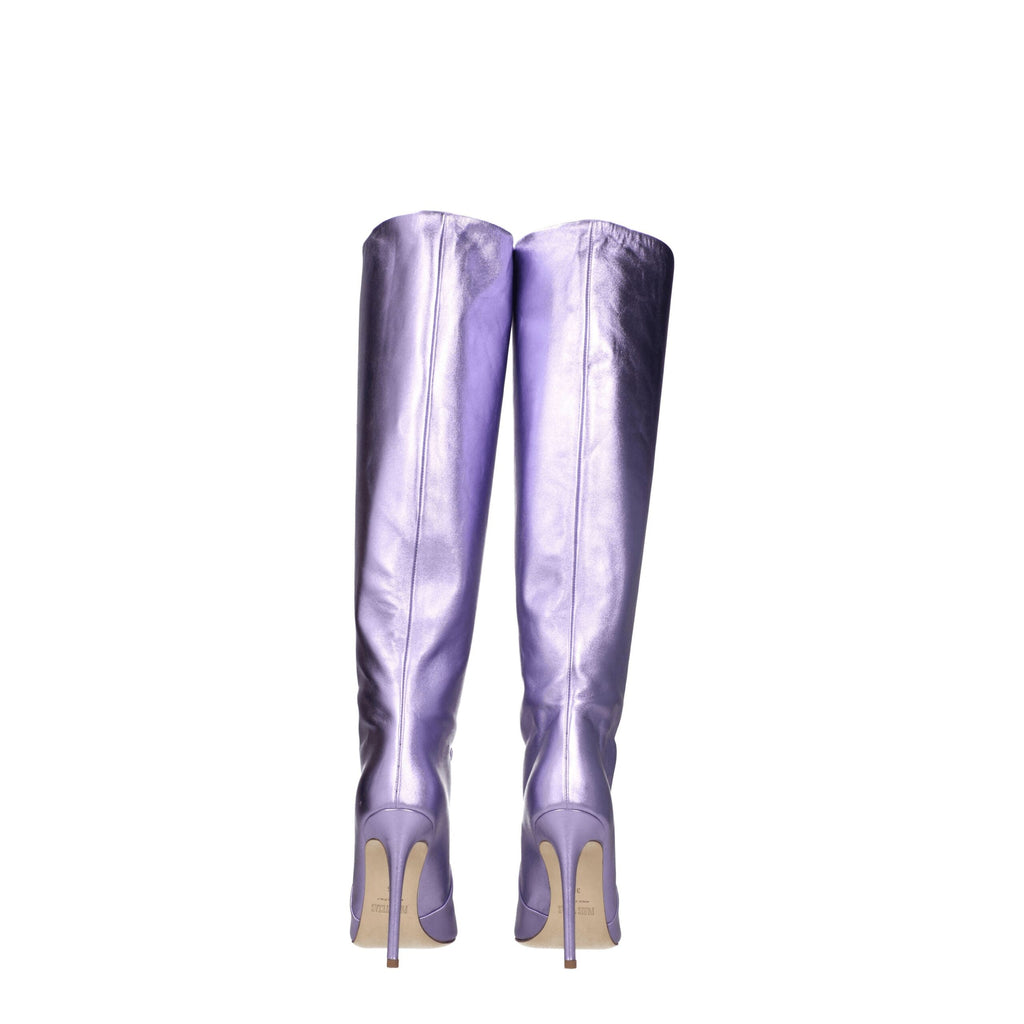 Paris Texas Purple Leather High Heel Boots