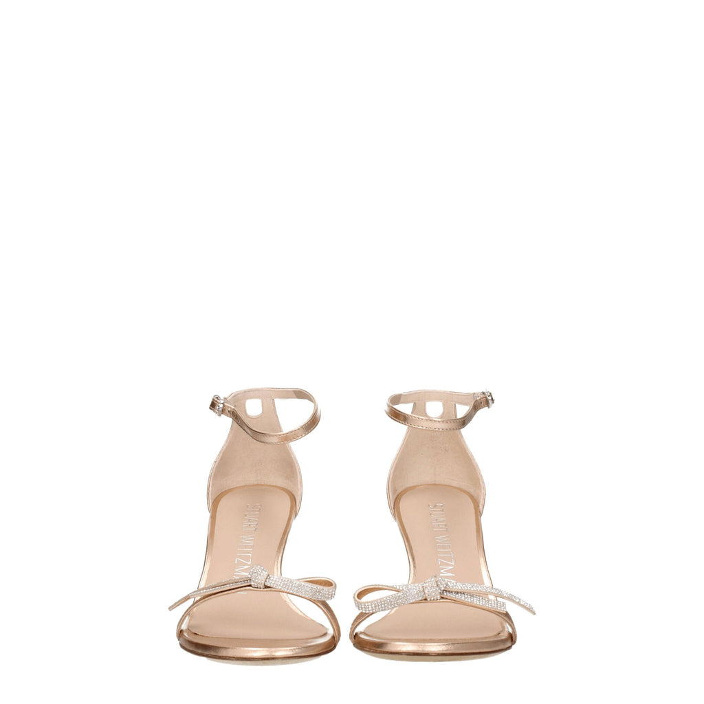 Stuart Weitzman Pink Leather Stiletto Heels Sandals