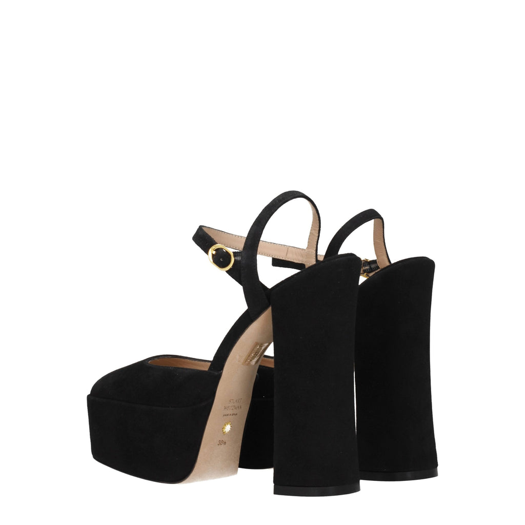Stuart Weitzman Black Leather Platforms
