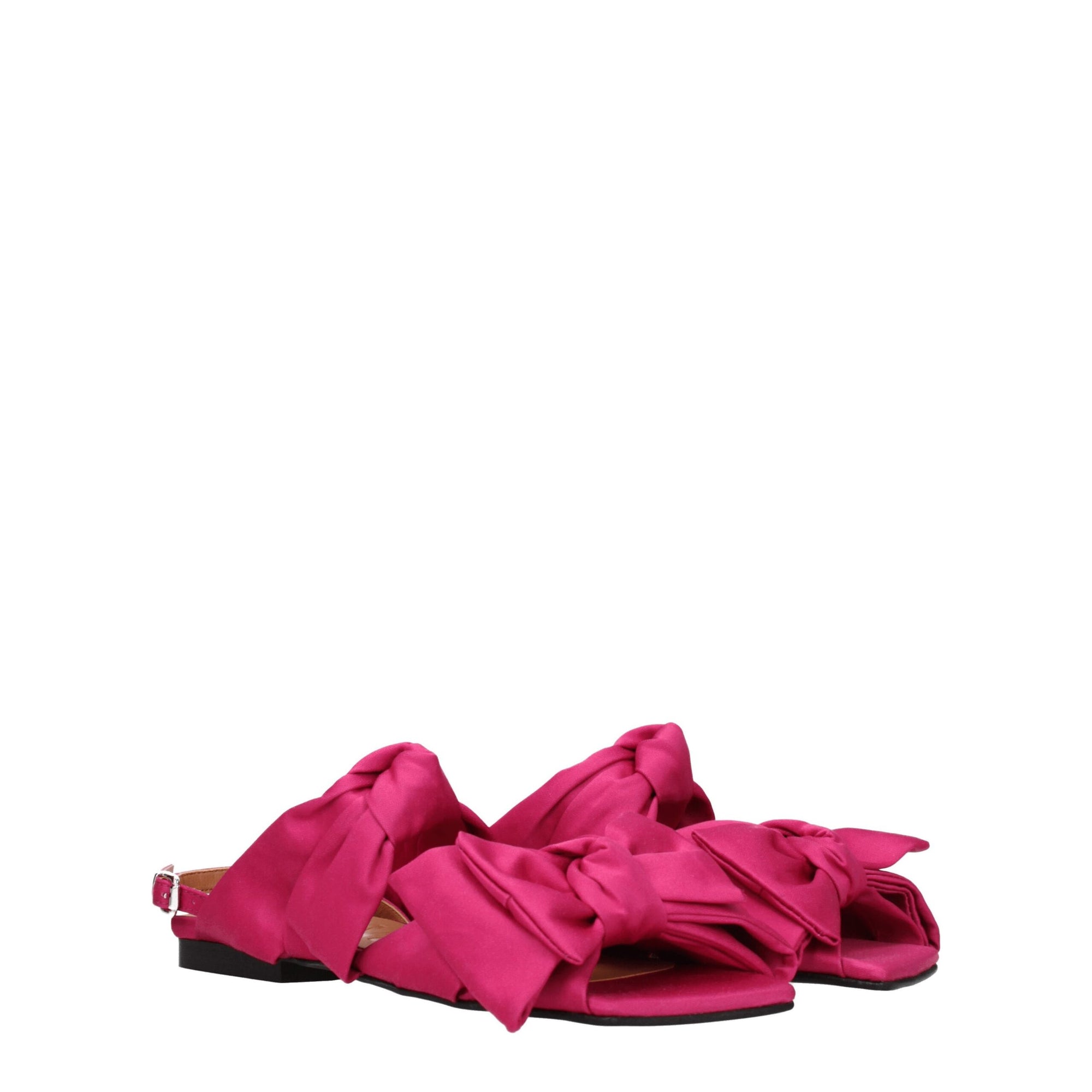 Ganni Pink Fabric Flat Sandals
