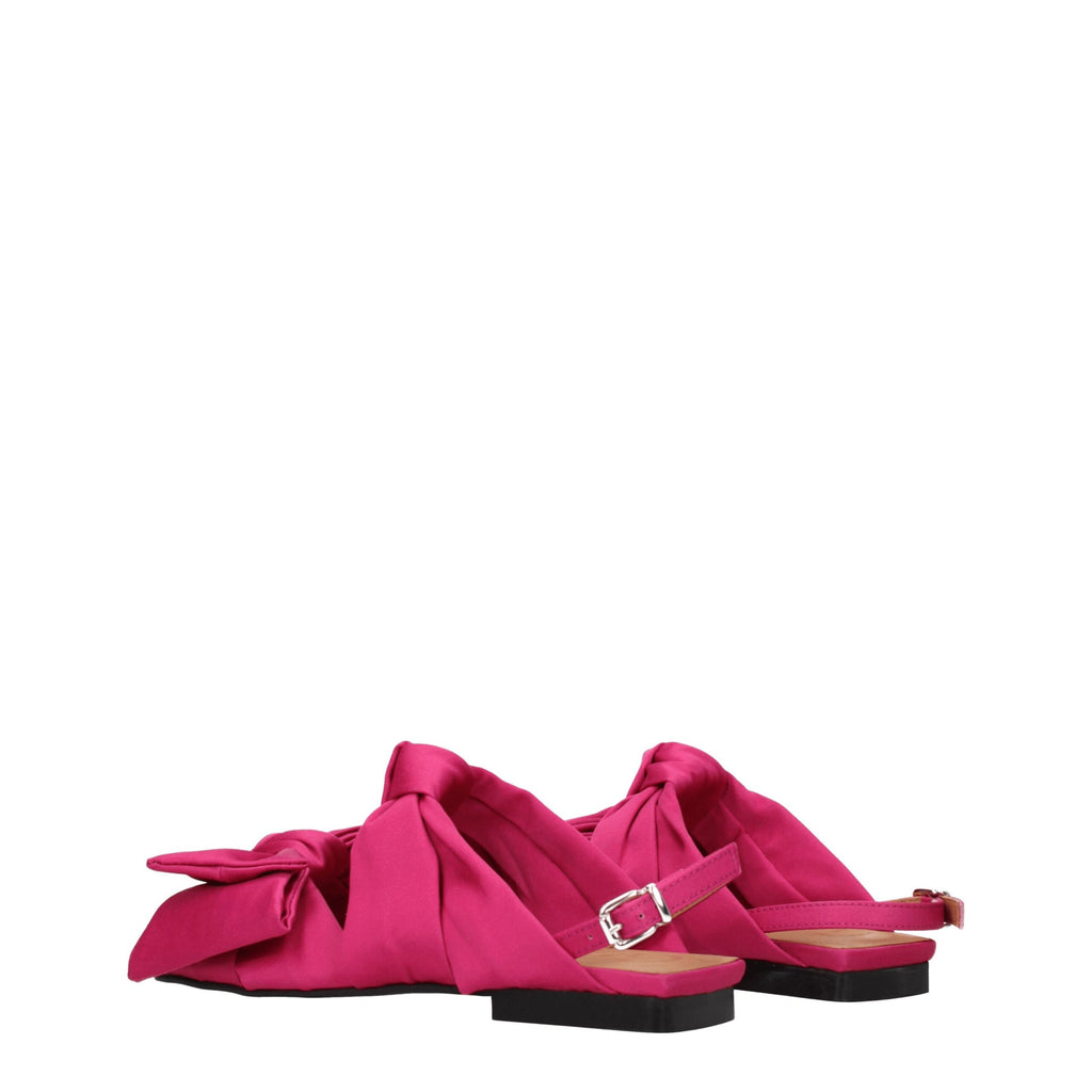 Ganni Pink Fabric Flat Sandals
