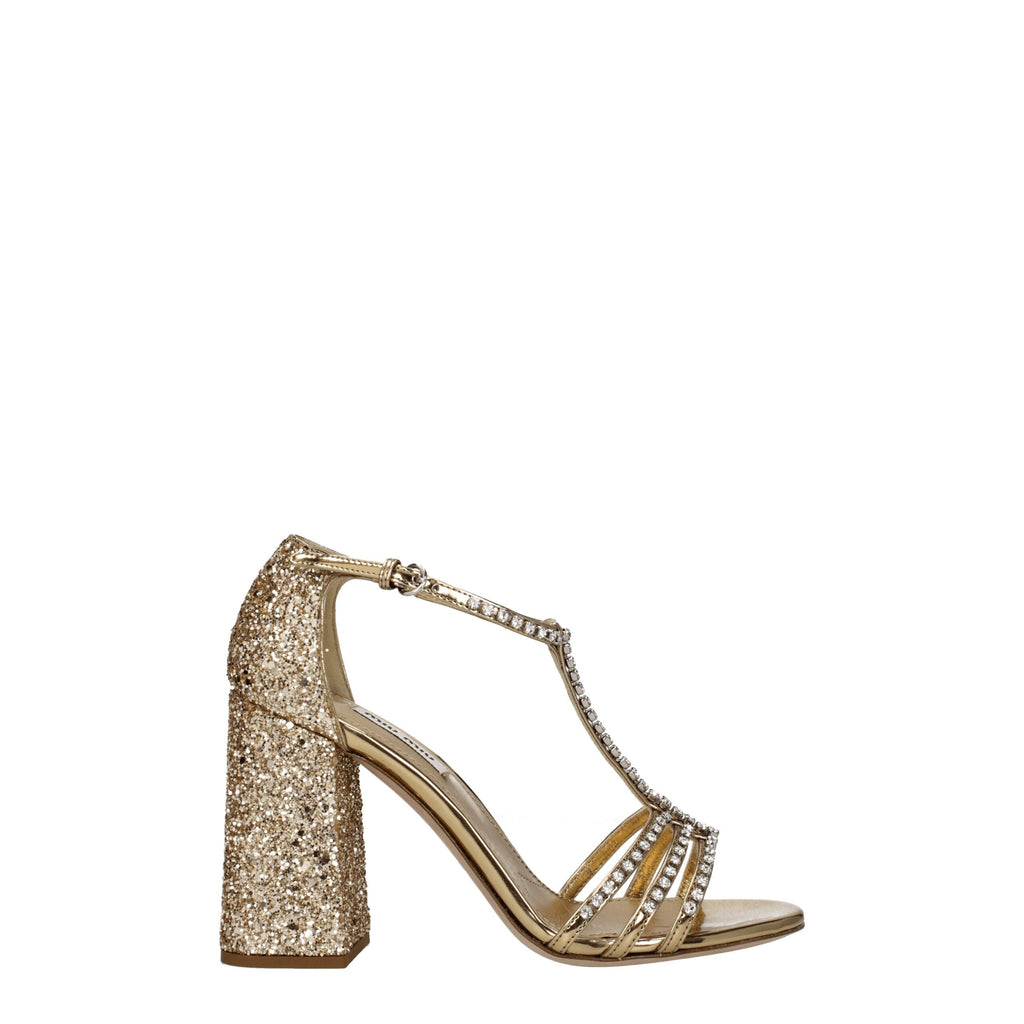 Miu Miu Gold Plastic Platforms