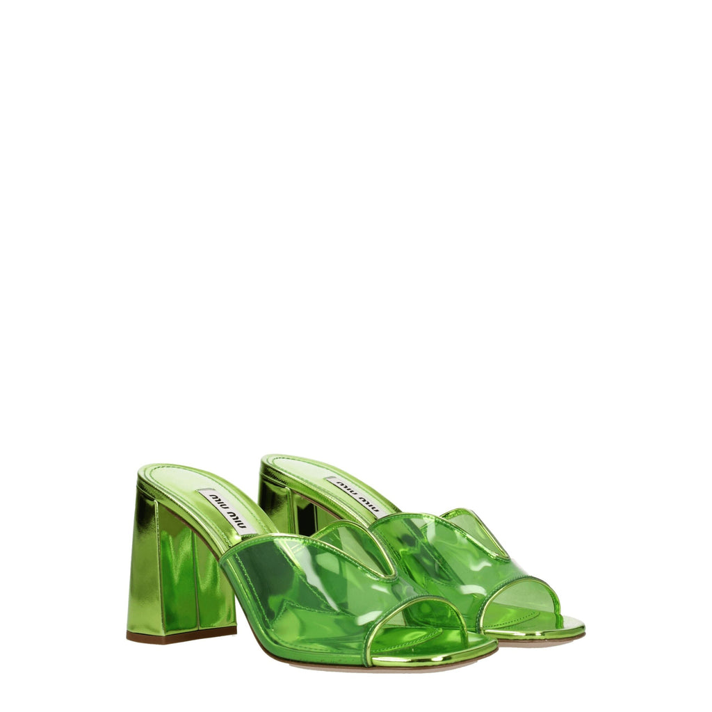 Miu Miu Green Plexiglass Platforms