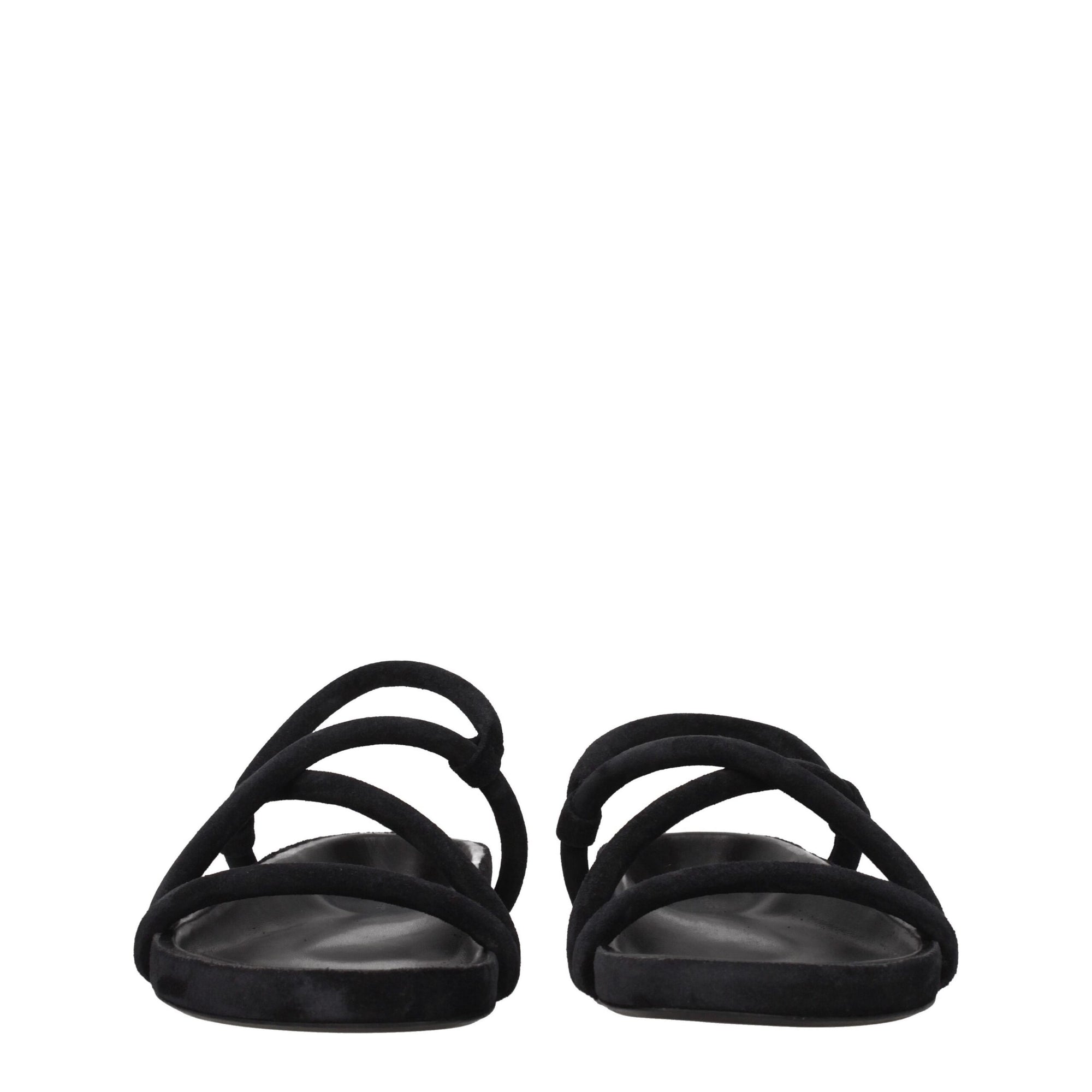 Isabel Marant Black Leather Flat Sandals