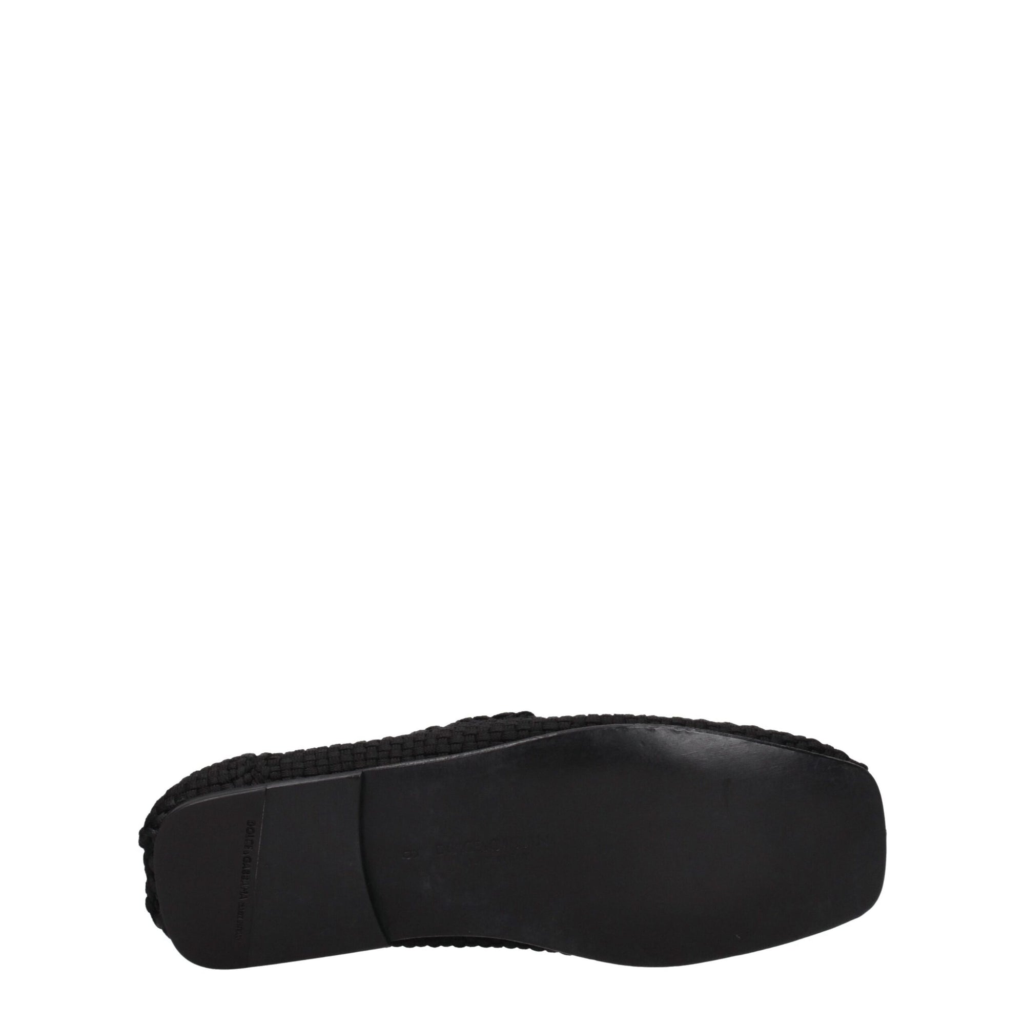 Dolce & Gabbana Black Fabric Slip-On Loafers
