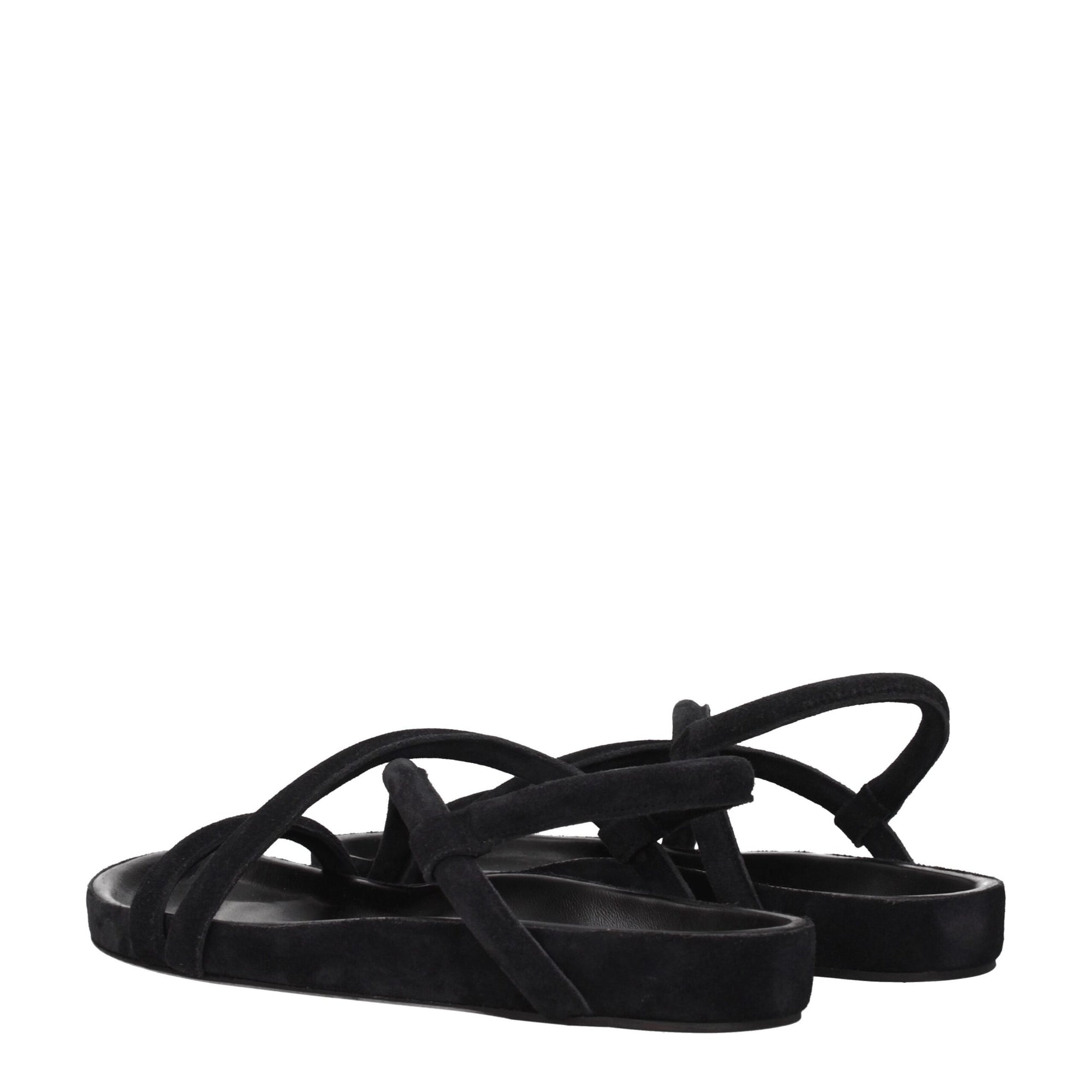 Isabel Marant Black Leather Flat Sandals