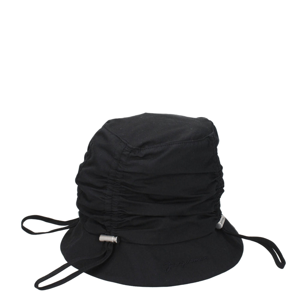 Jacquemus Black Cotton Bucket Hats