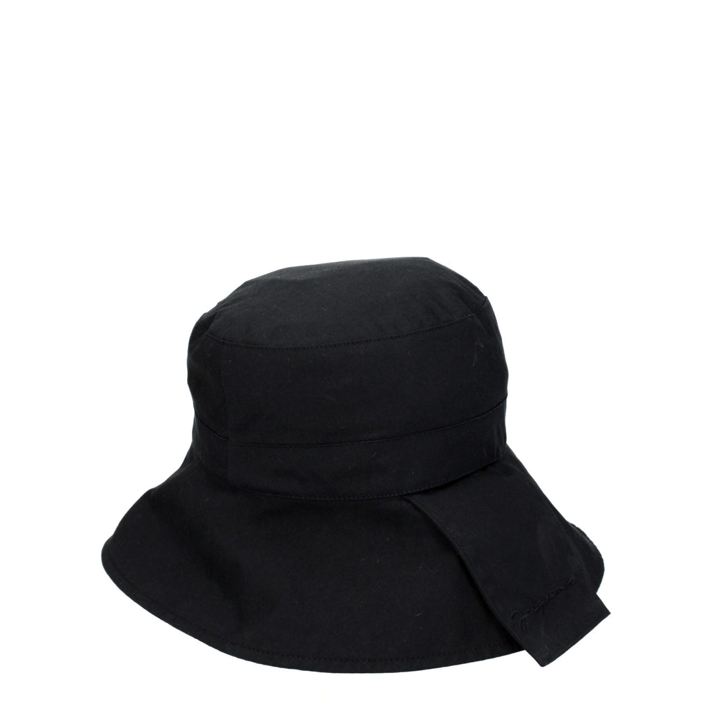 Jacquemus Black Cotton Bucket Hats