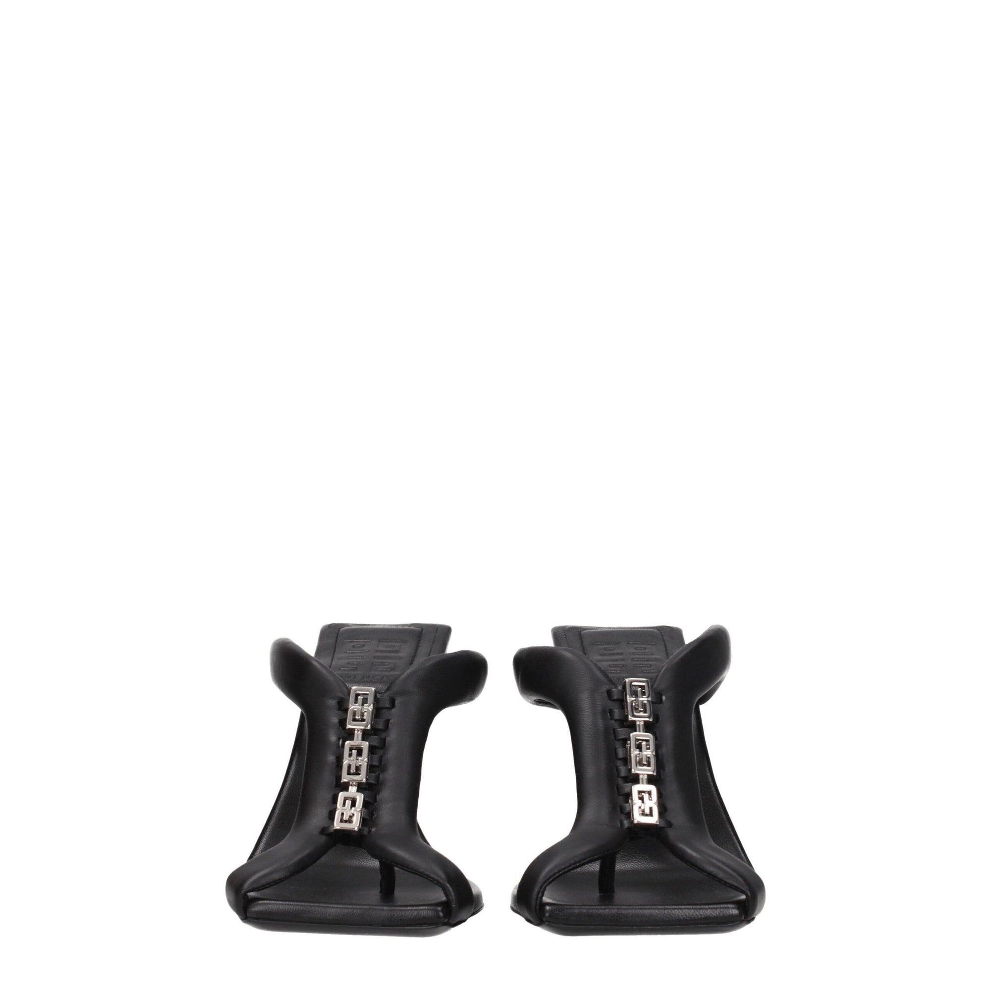 Givenchy Black Leather Stiletto Heels Sandals