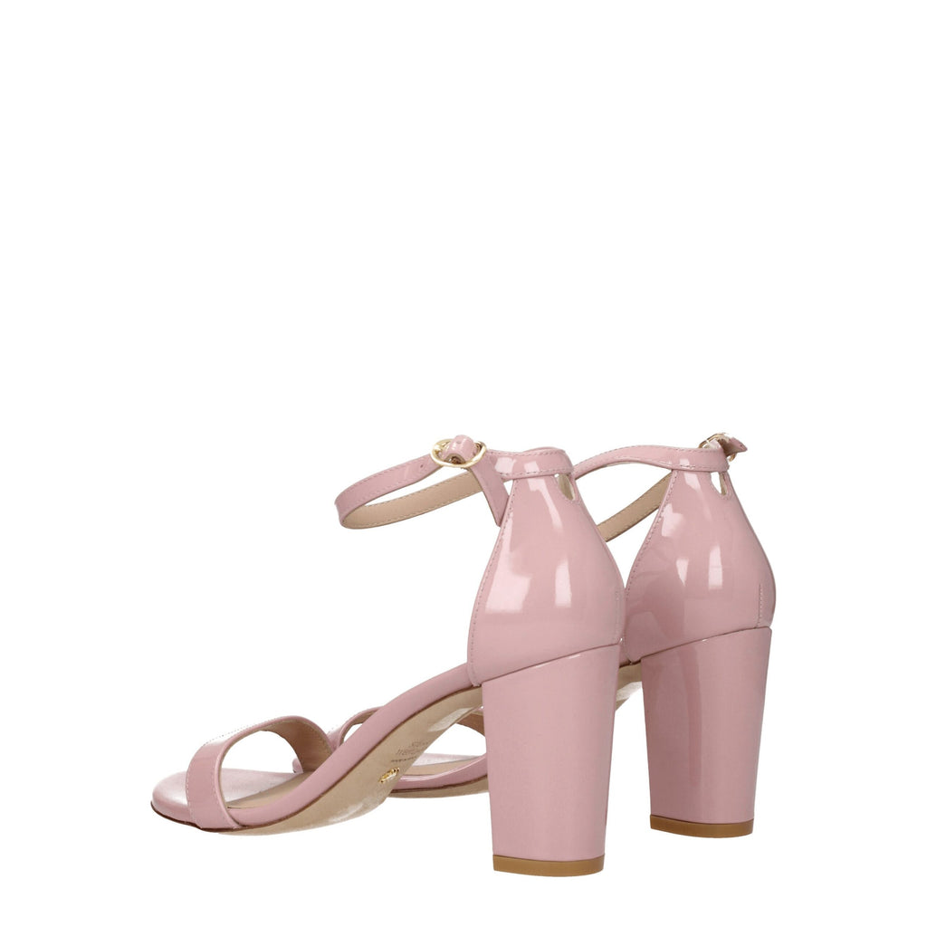 Stuart Weitzman Pink Leather Stiletto Heels Sandals