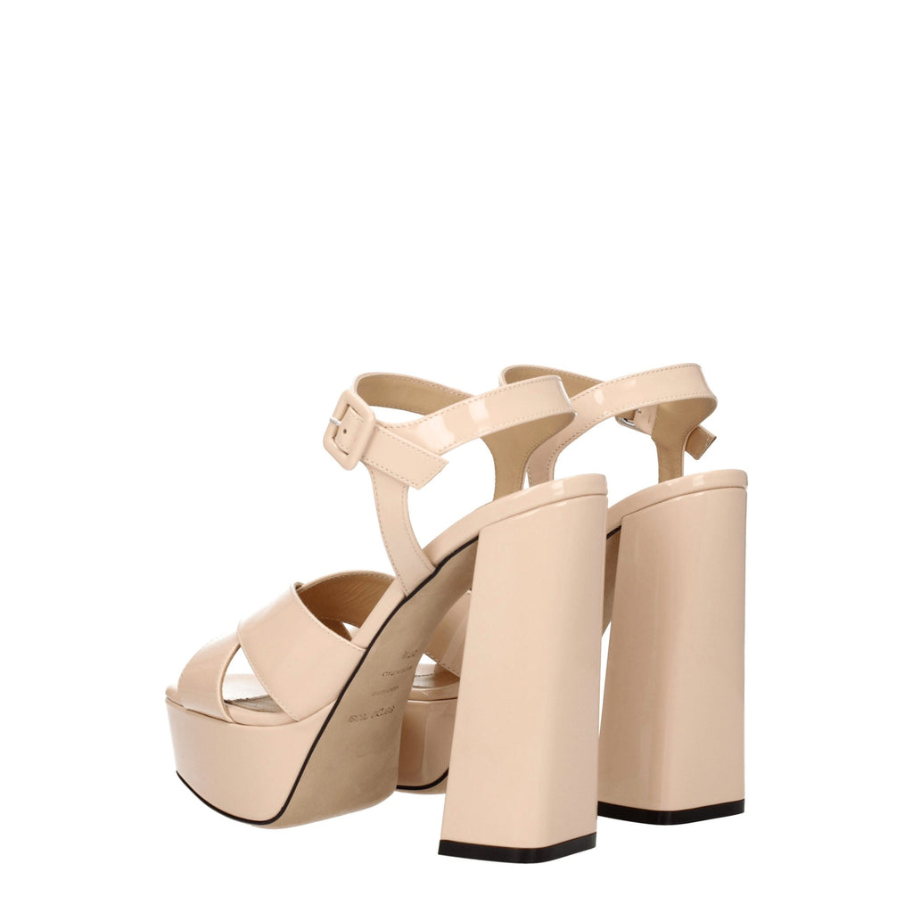 Sergio Rossi Pink Leather Platforms