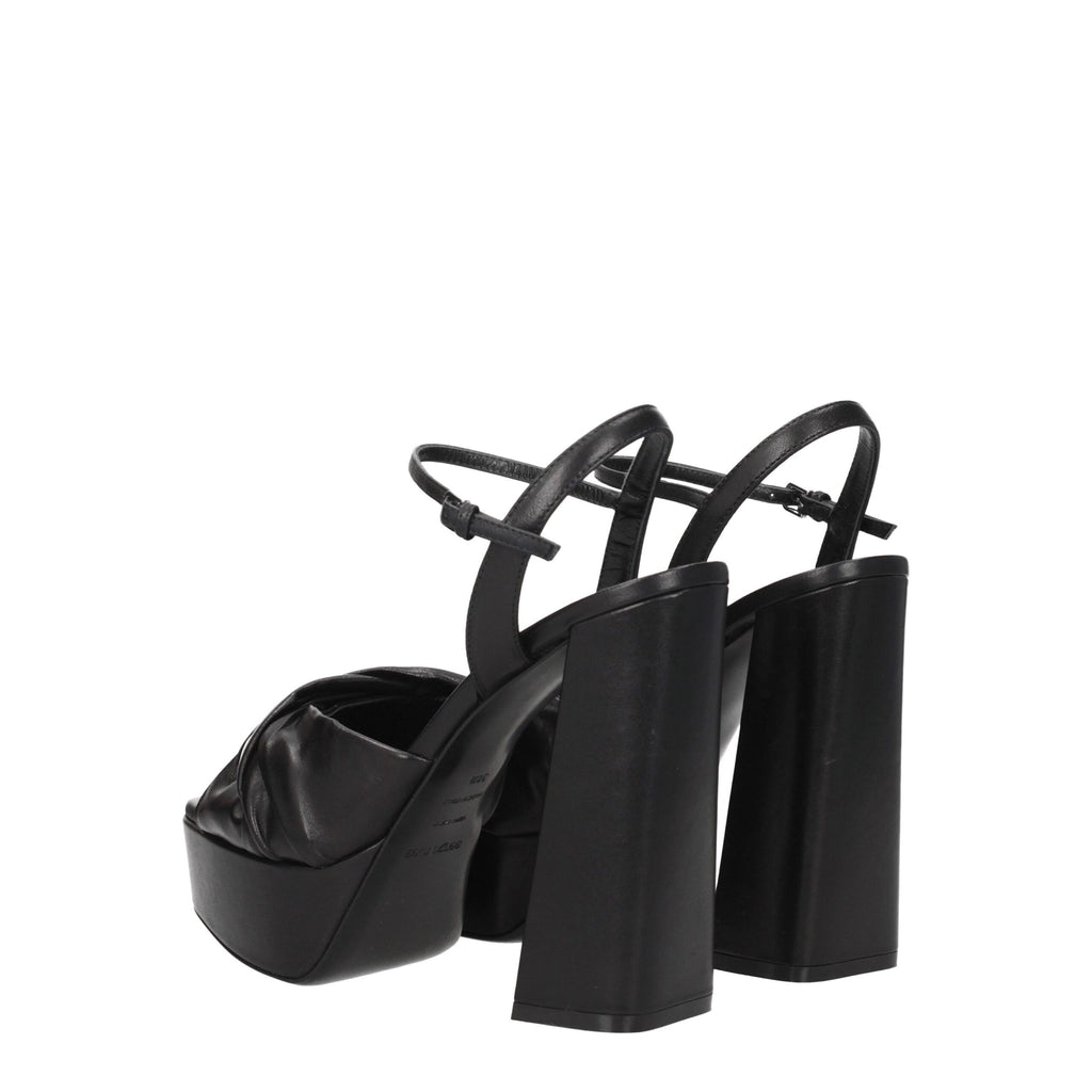 Sergio Rossi Black Leather Platforms