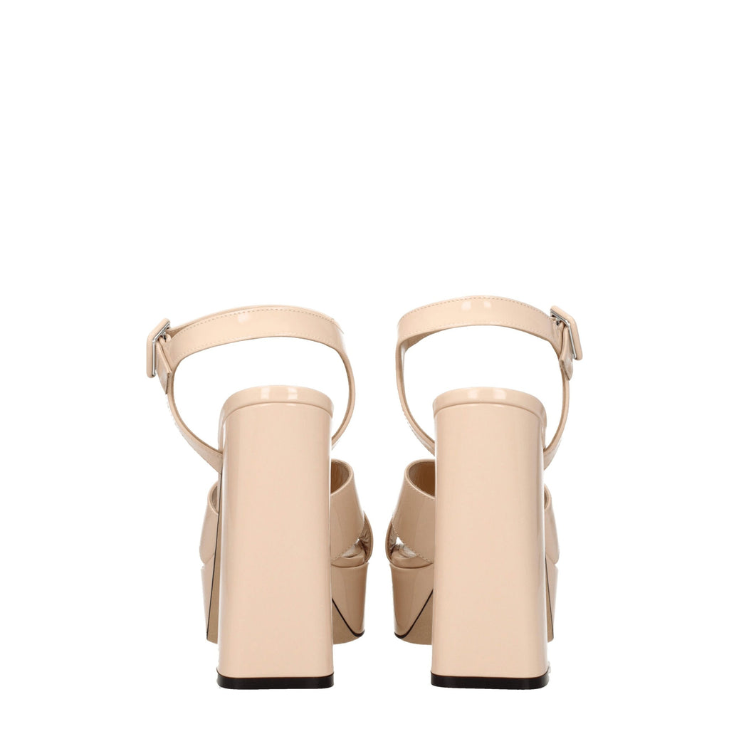 Sergio Rossi Pink Leather Platforms