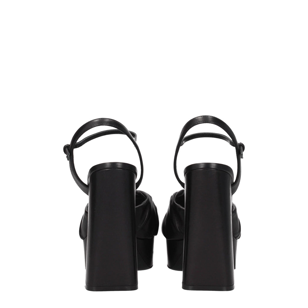 Sergio Rossi Black Leather Platforms