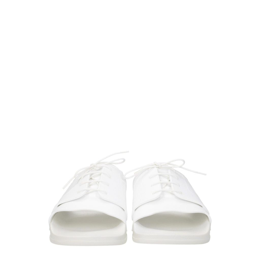 Maison Margiela White Cotton Slippers Sandals