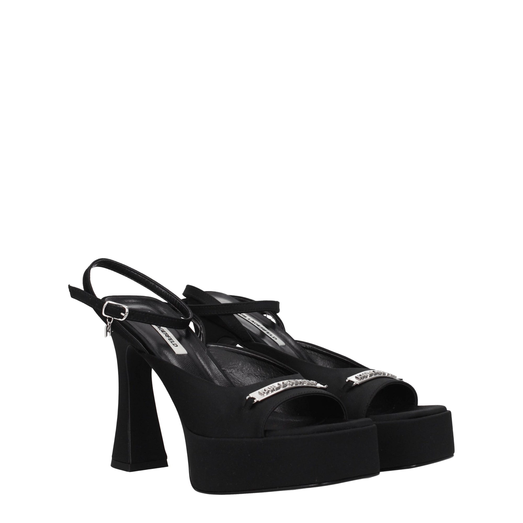 Karl Lagerfeld Black Fabric Platforms