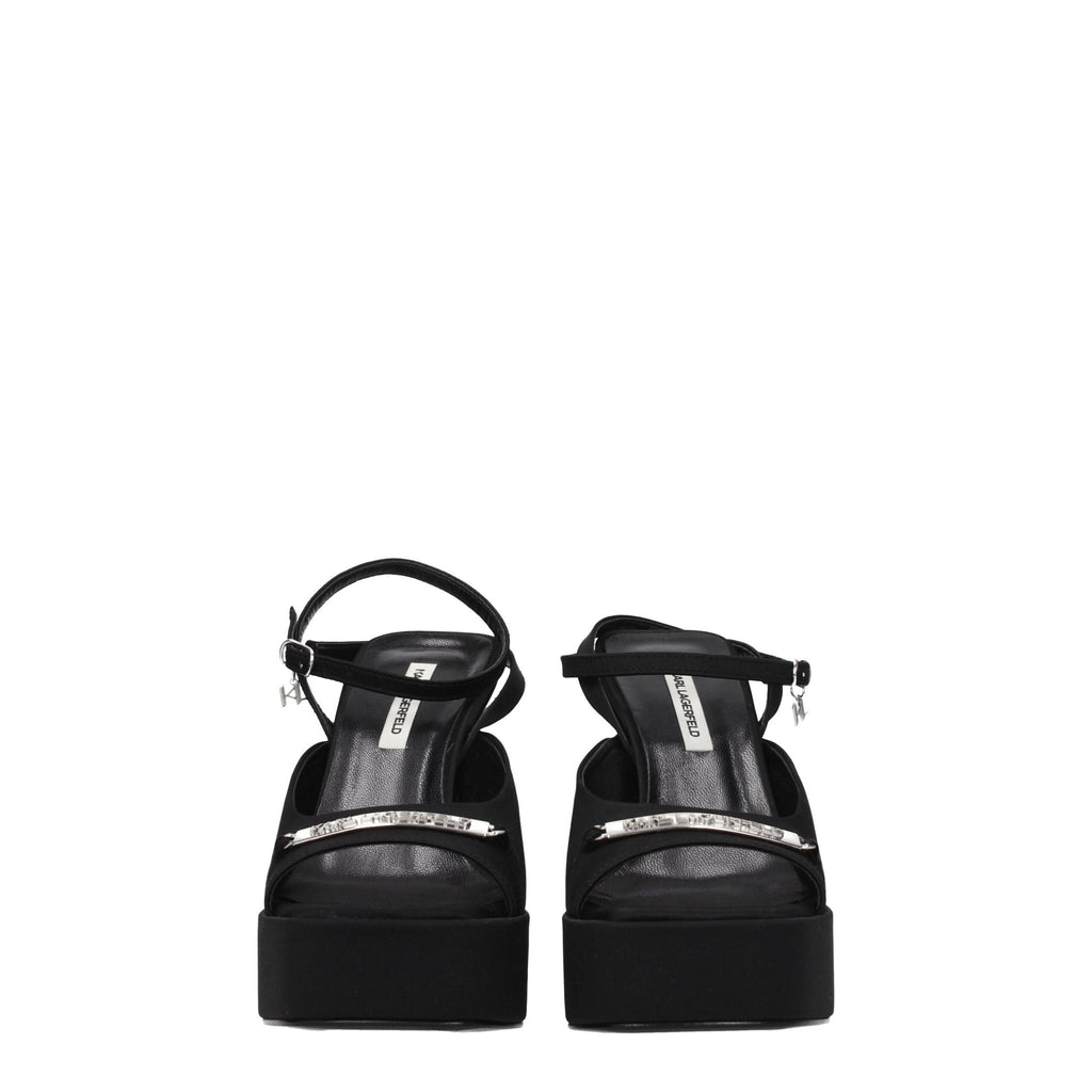 Karl Lagerfeld Black Fabric Platforms