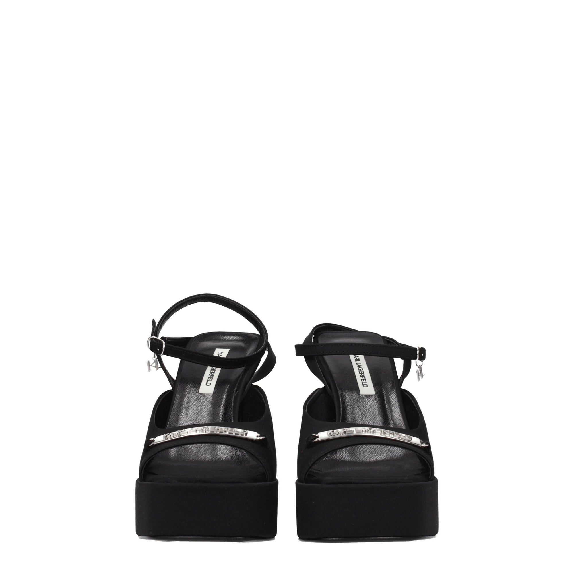 Karl Lagerfeld Black Fabric Platforms