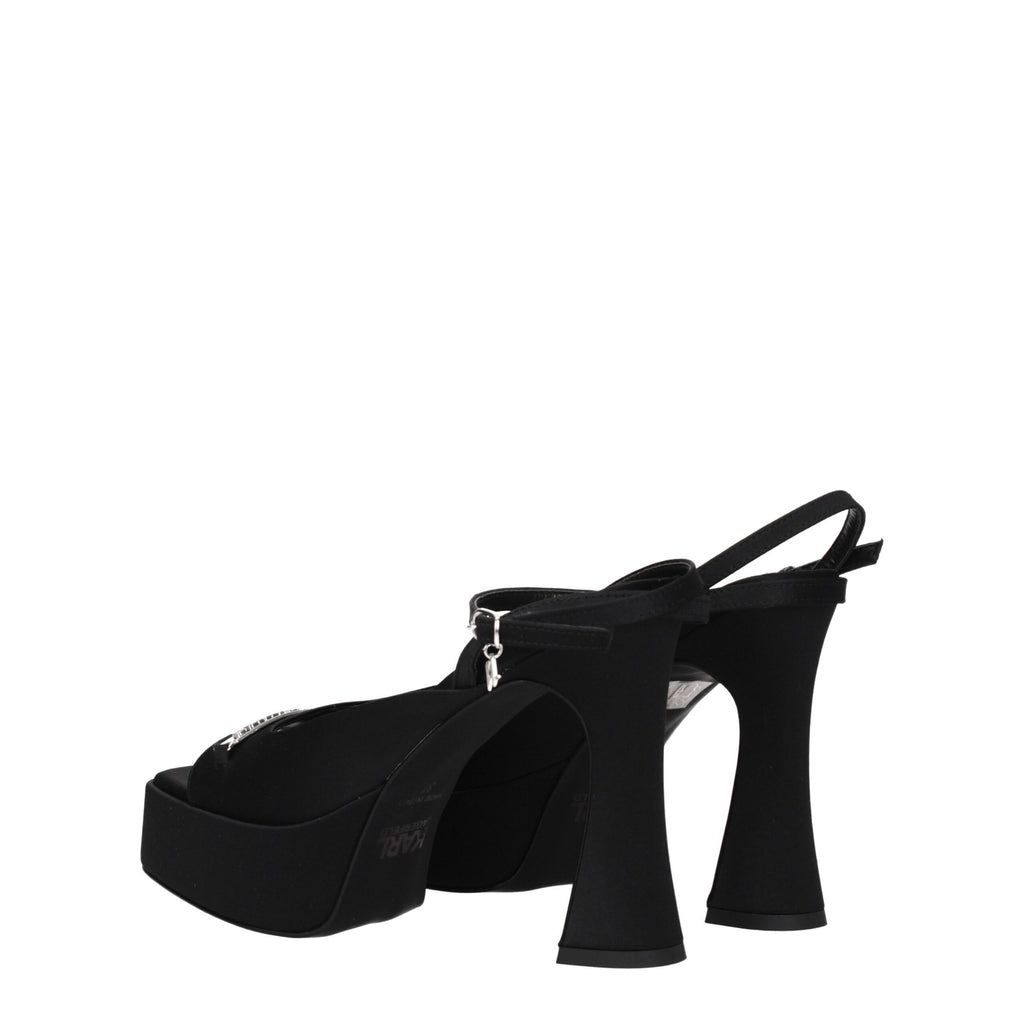 Karl Lagerfeld Black Fabric Platforms