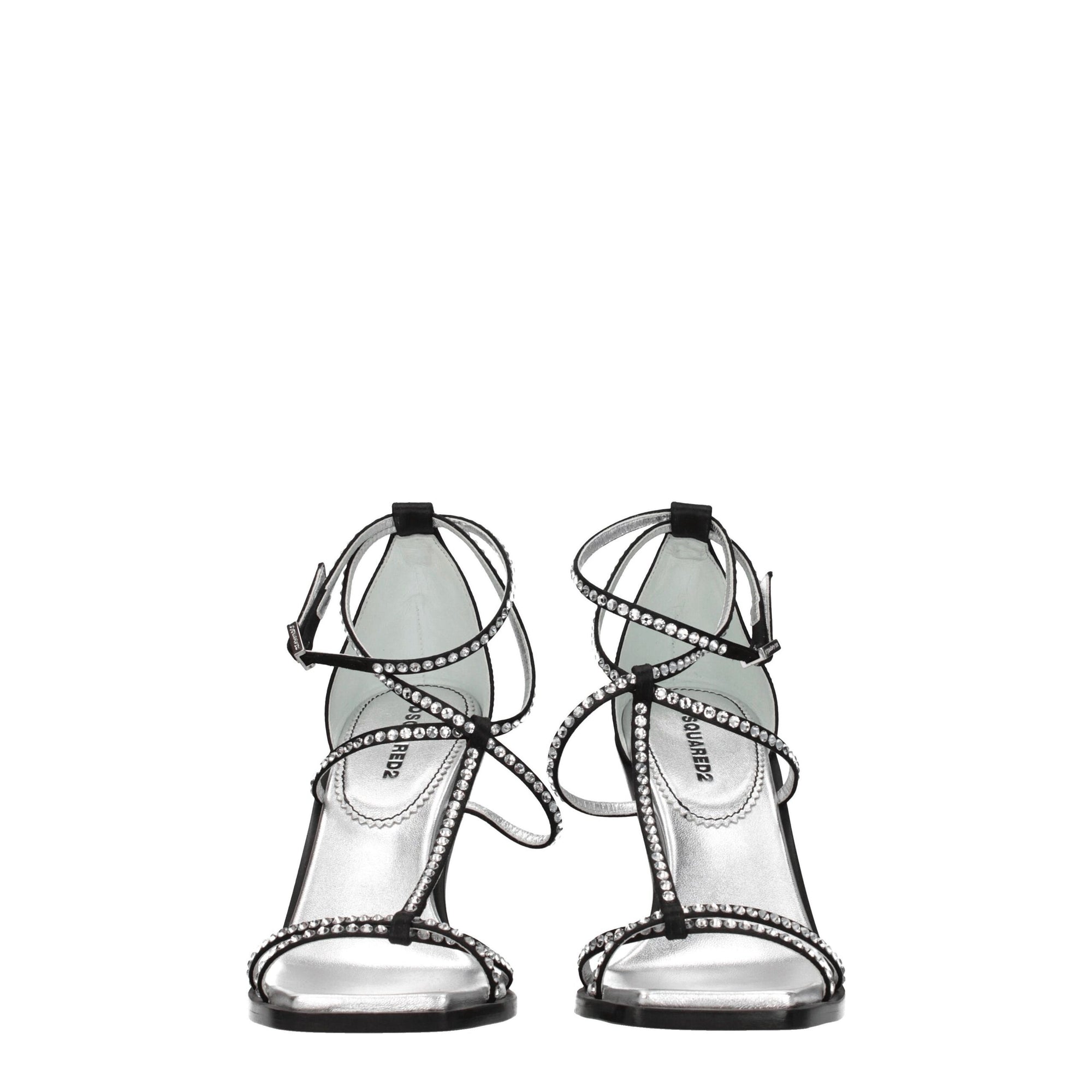 Dsquared² Black Satin Stiletto Heels Sandals