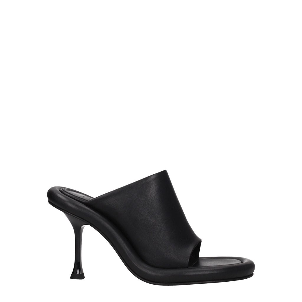 Jw Anderson Black Leather Stiletto Heels Sandals