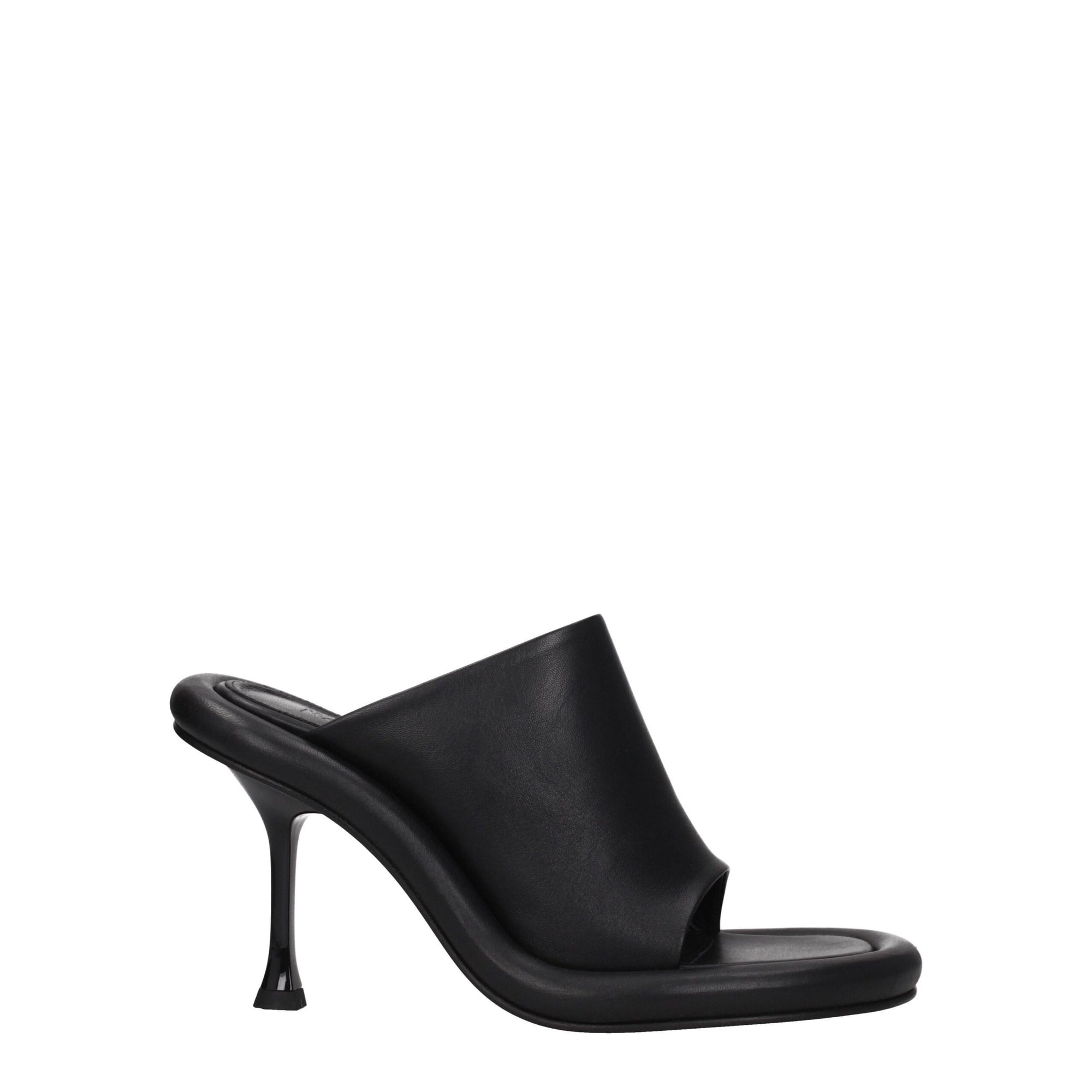 Jw Anderson Black Leather Stiletto Heels Sandals