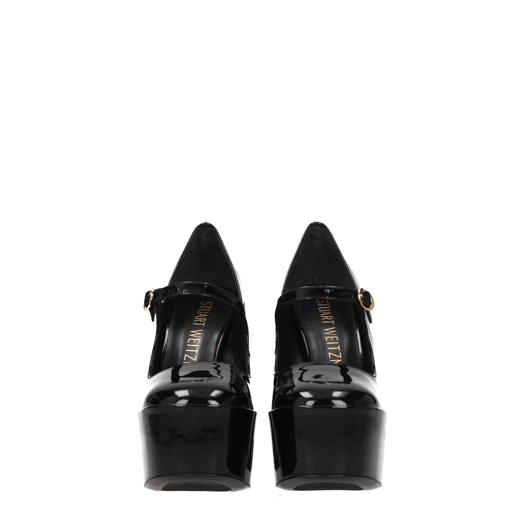 Stuart Weitzman Black Leather Platforms Pumps
