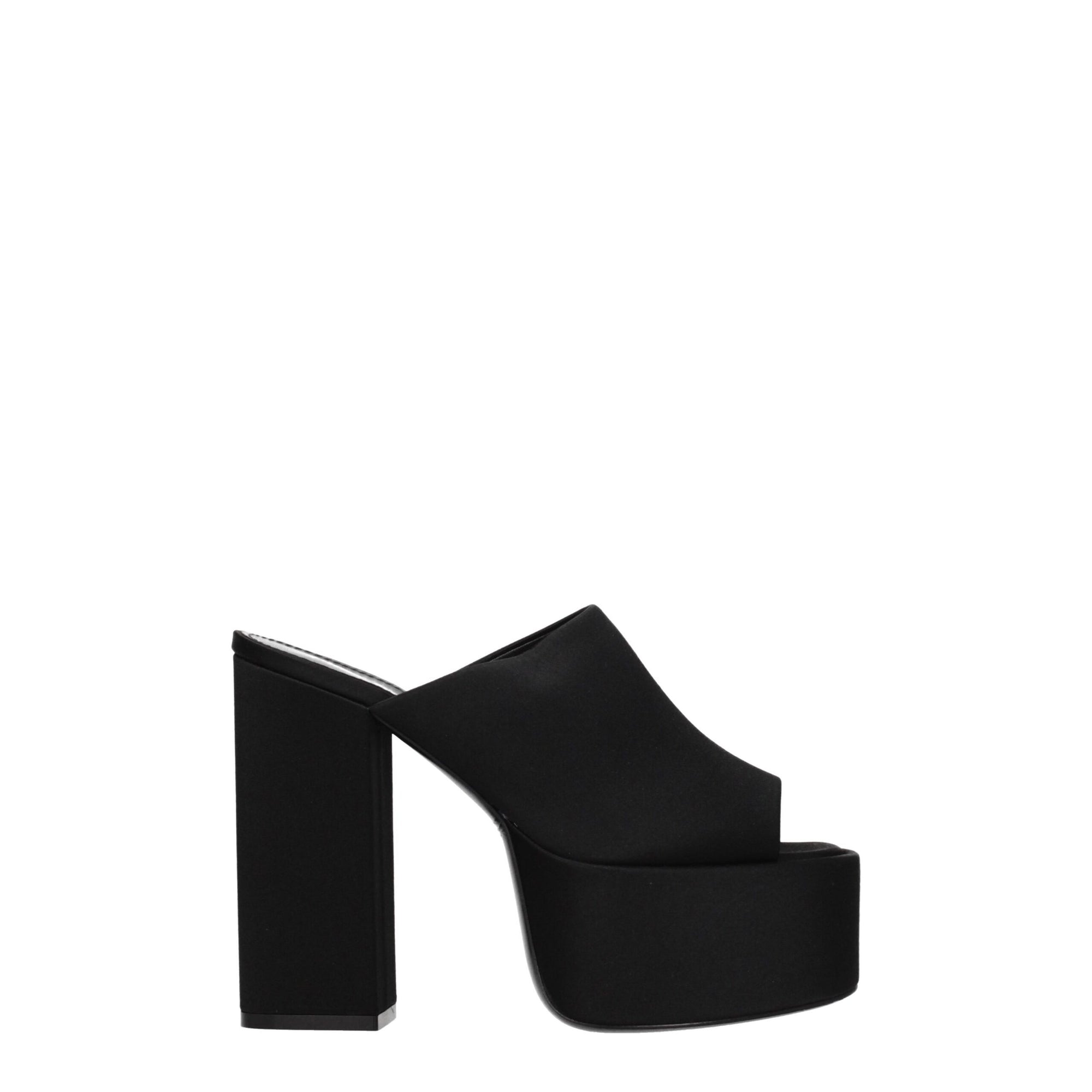 Paris Texas Black Satin Platforms