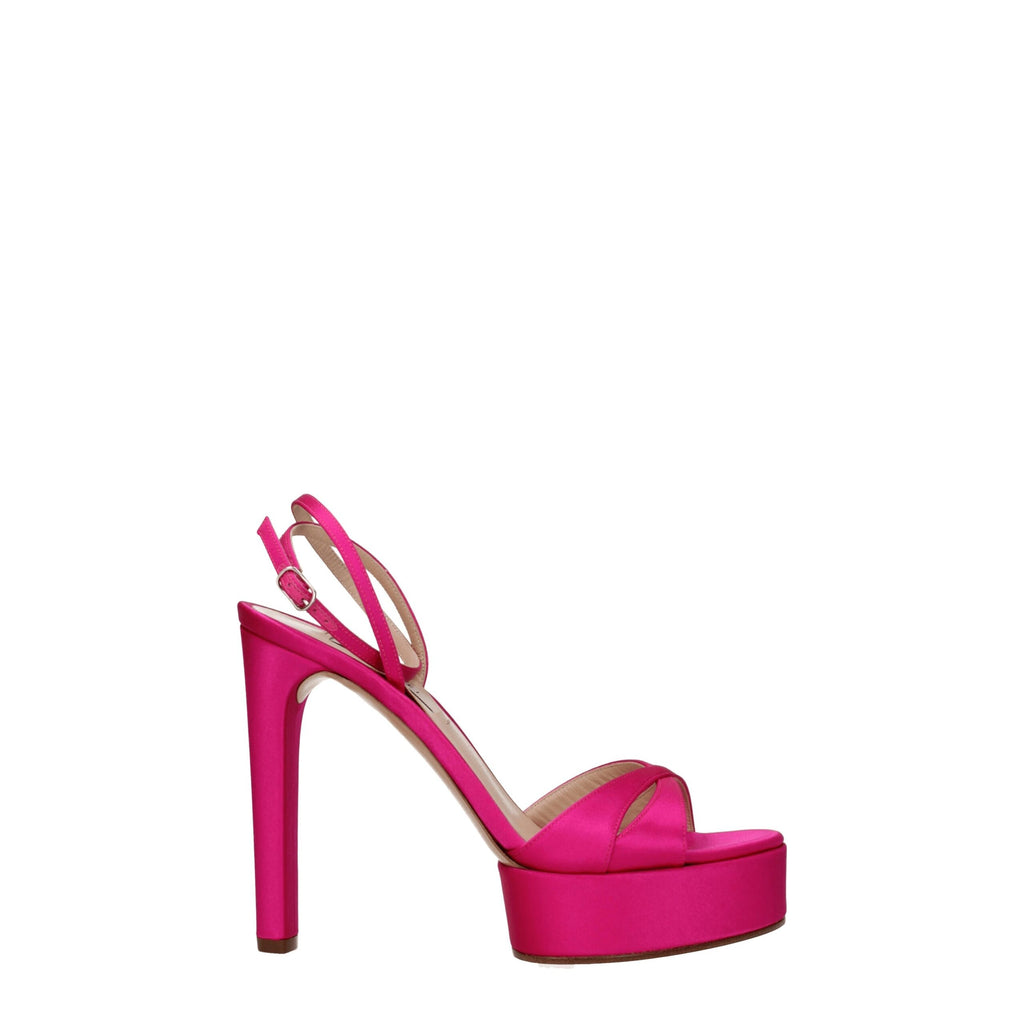 Casadei Pink Satin Platforms