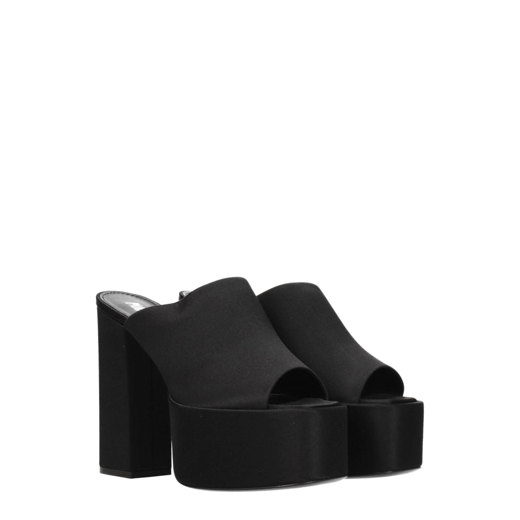 Paris Texas Black Satin Platforms