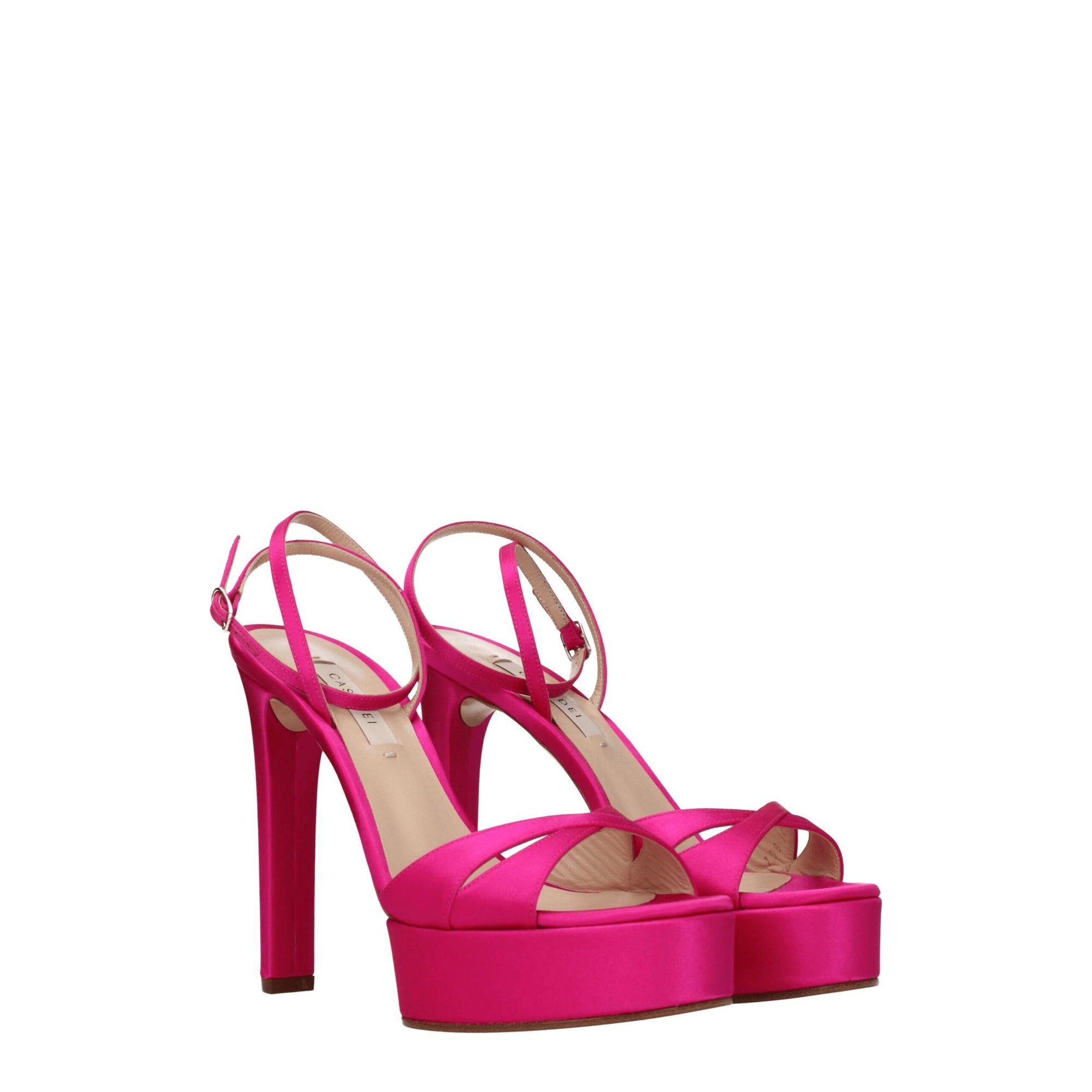 Casadei Pink Satin Platforms