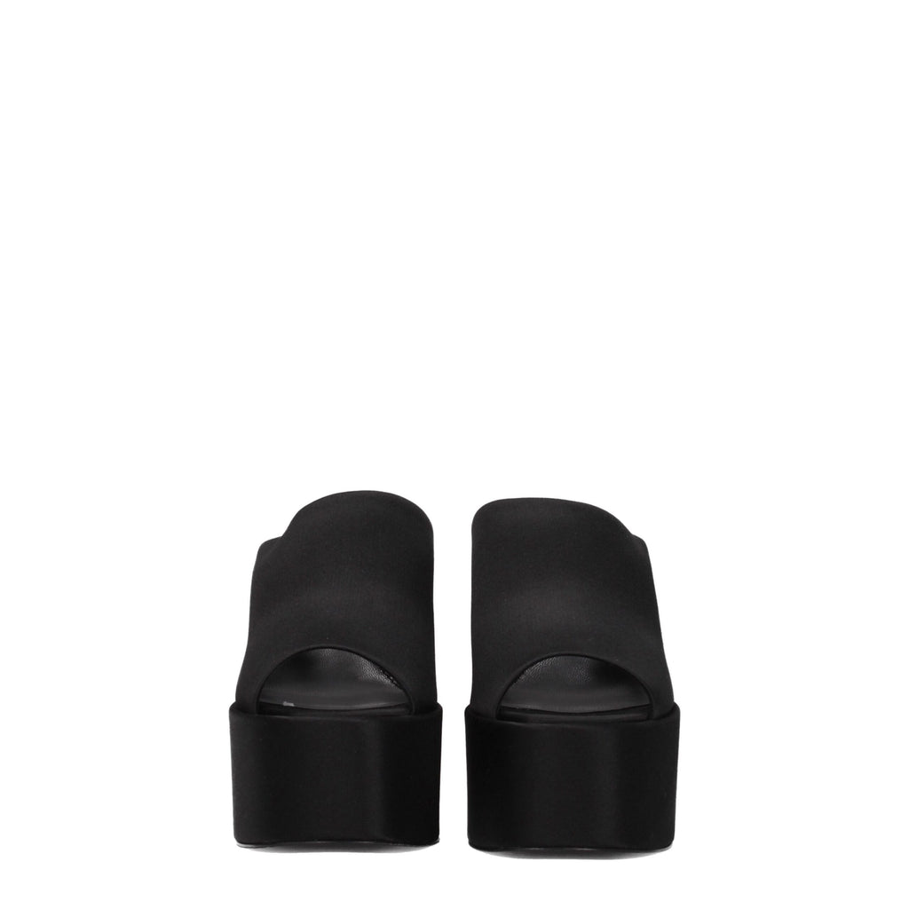 Paris Texas Black Satin Platforms