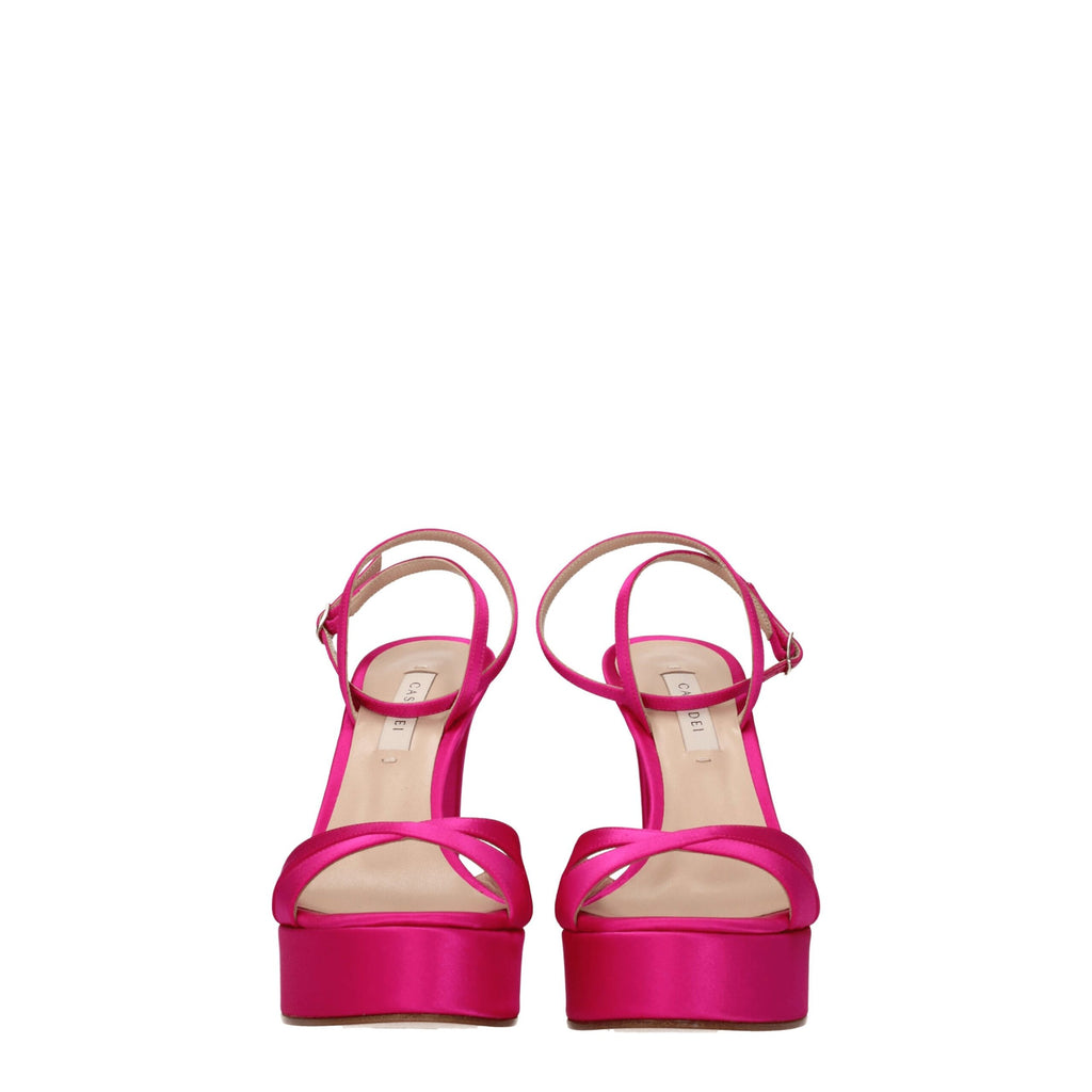 Casadei Pink Satin Platforms