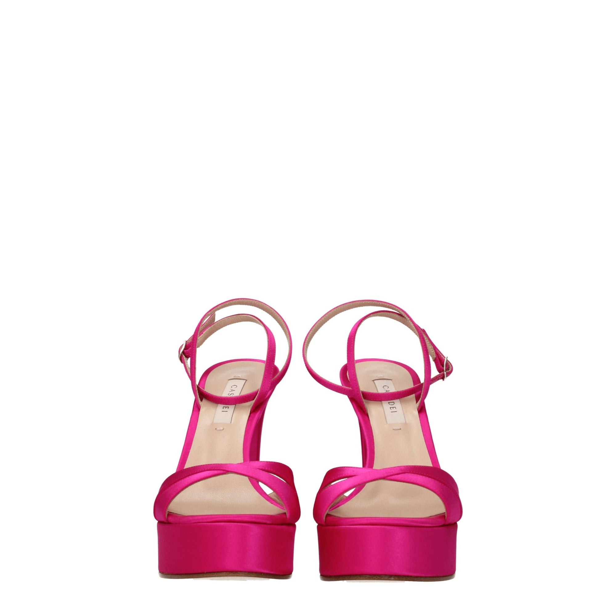 Casadei Pink Satin Platforms