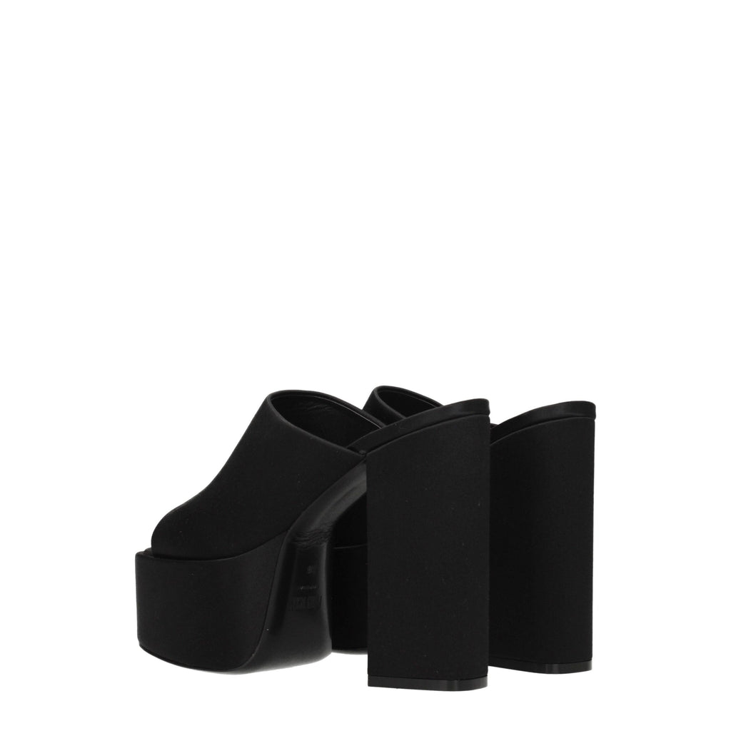 Paris Texas Black Satin Platforms