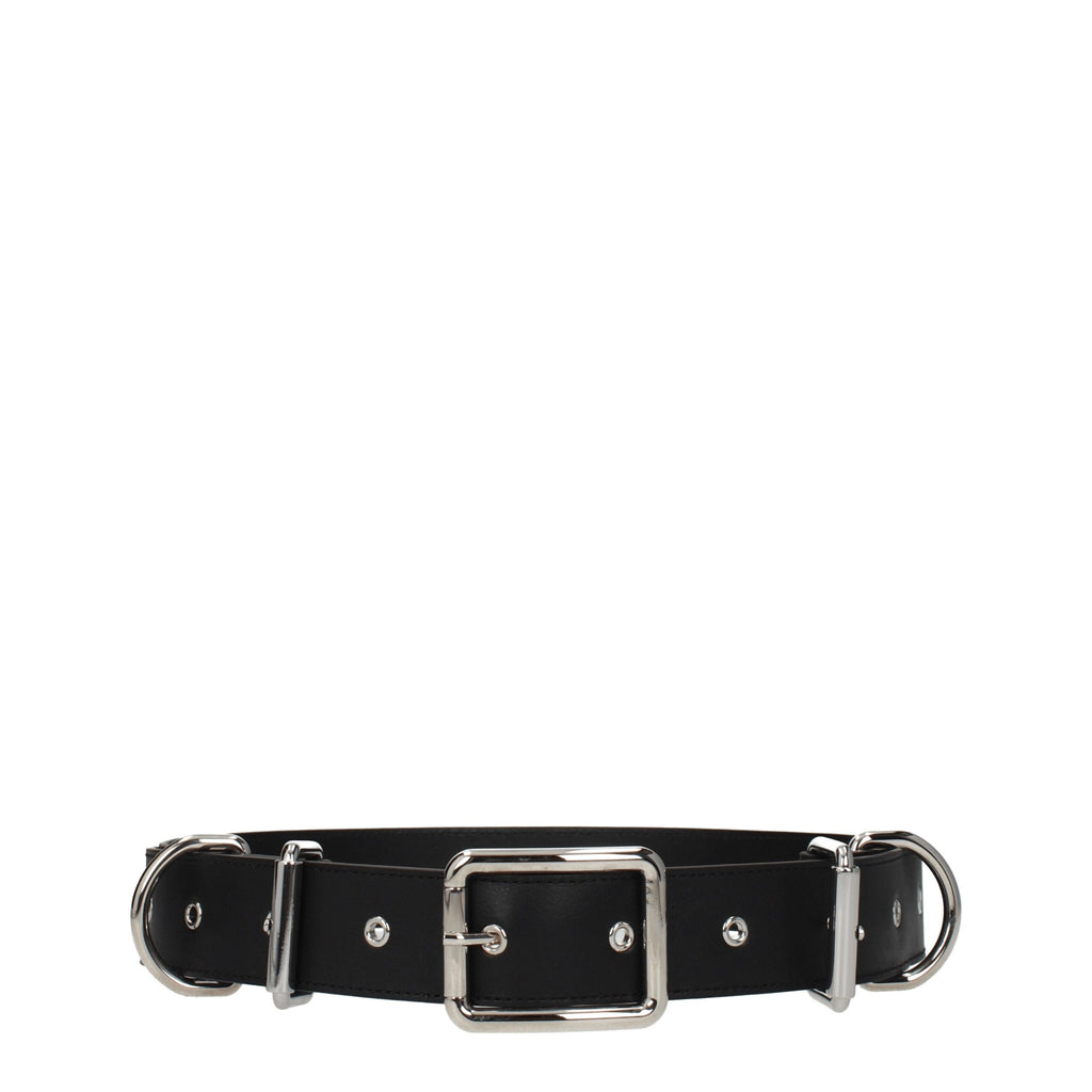 Moschino Black Leather Belts